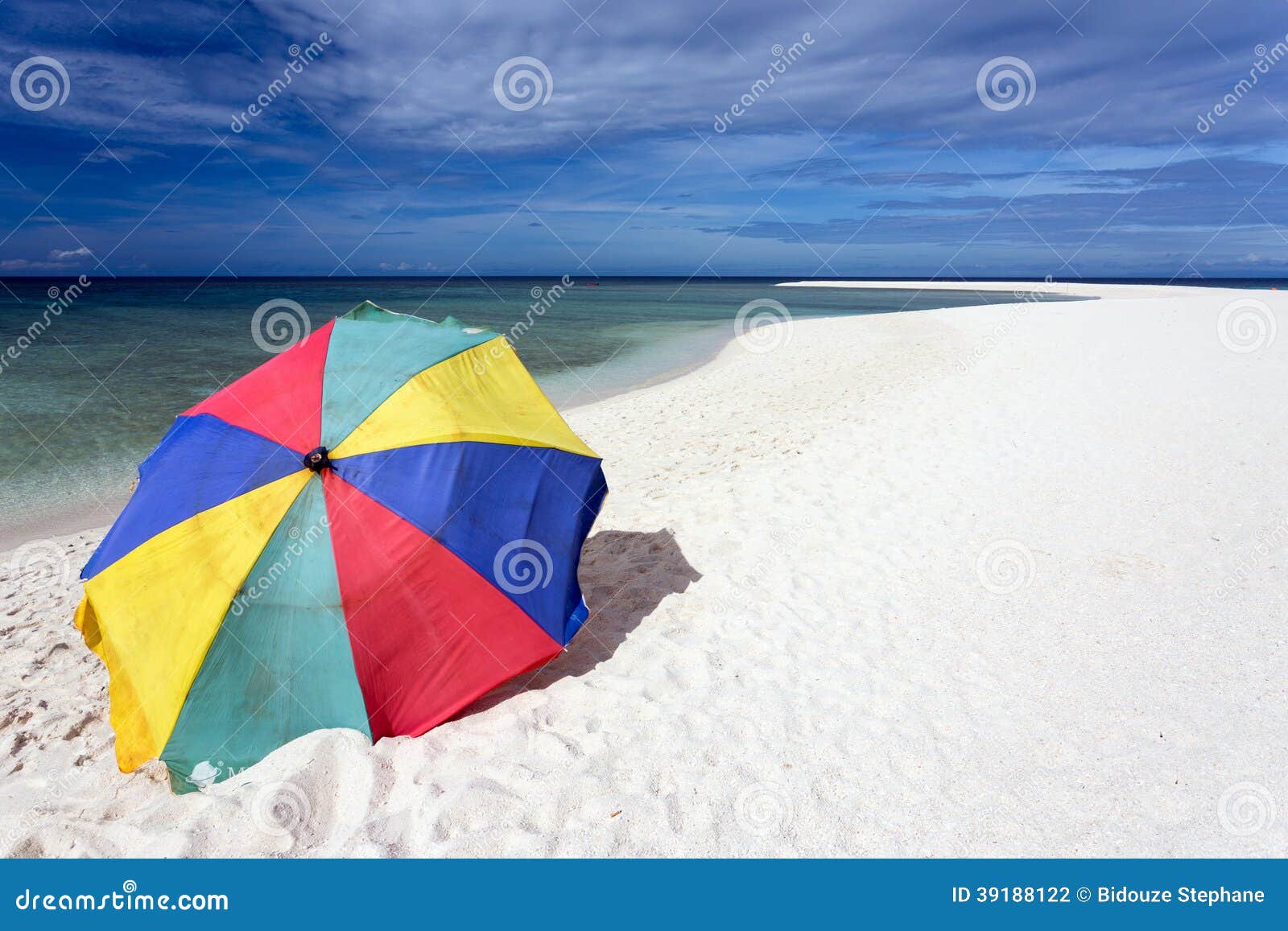 sunshade on tropical white beach