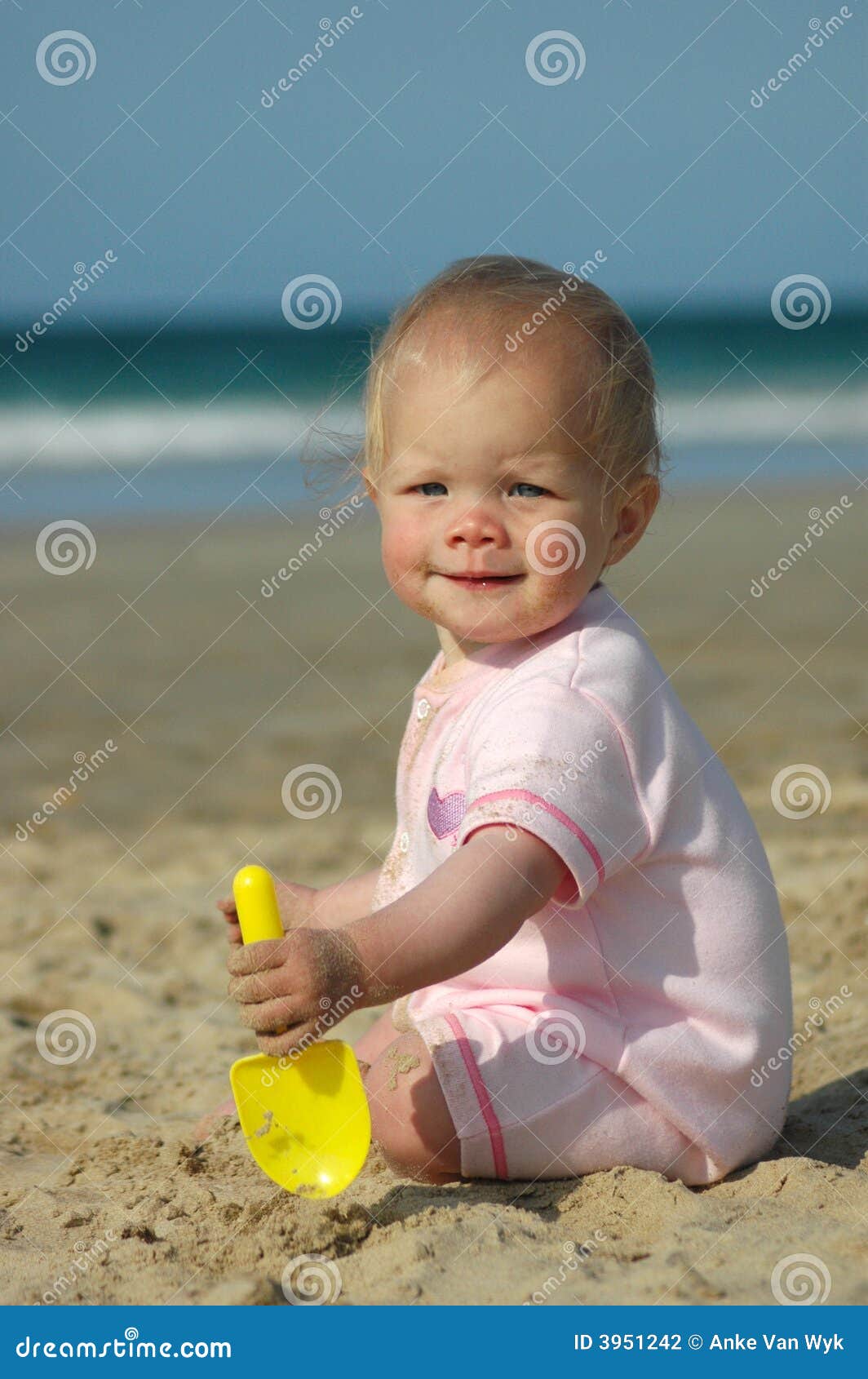 Sunshine baby stock photo. Image of babys, blond, beach 3951242