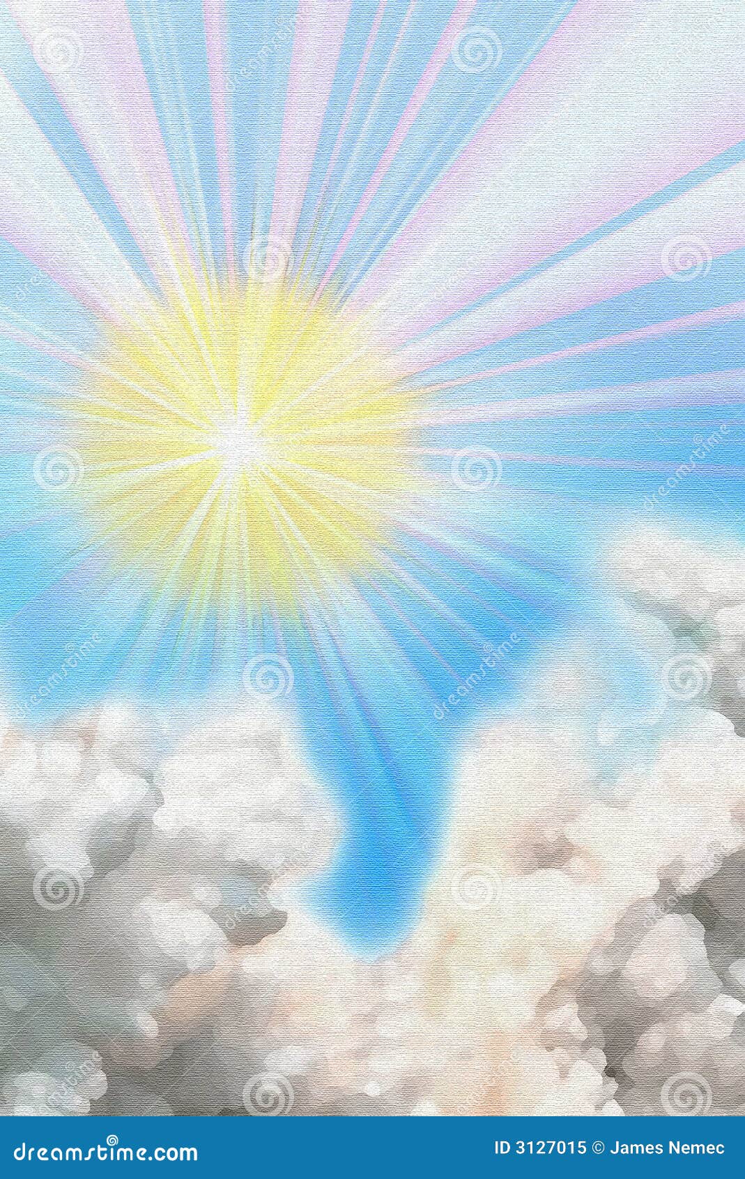 Sunshine and Clouds Painting Stock Image Image of yellow, skies 3127015