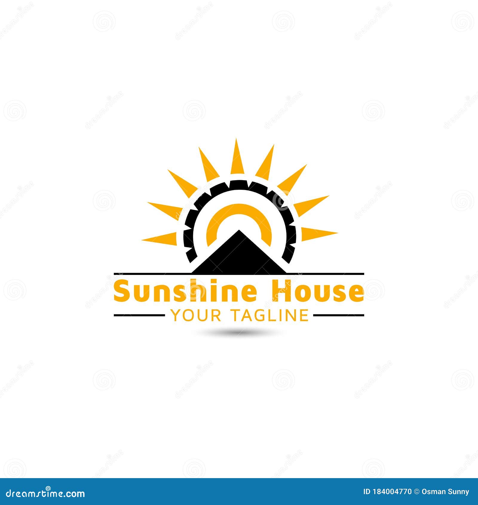 Sunshine Real Estate Vector Logo Design Inspiration Stock Vector
