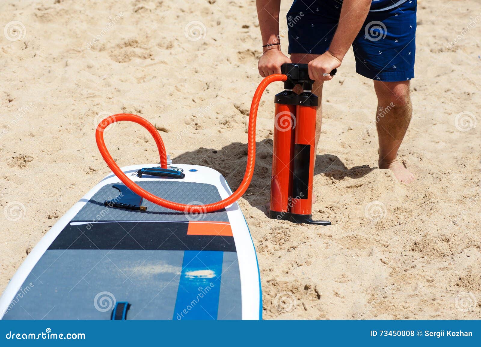 SUP Stand Up Paddle Board Pump Stock Photo Image of standing
