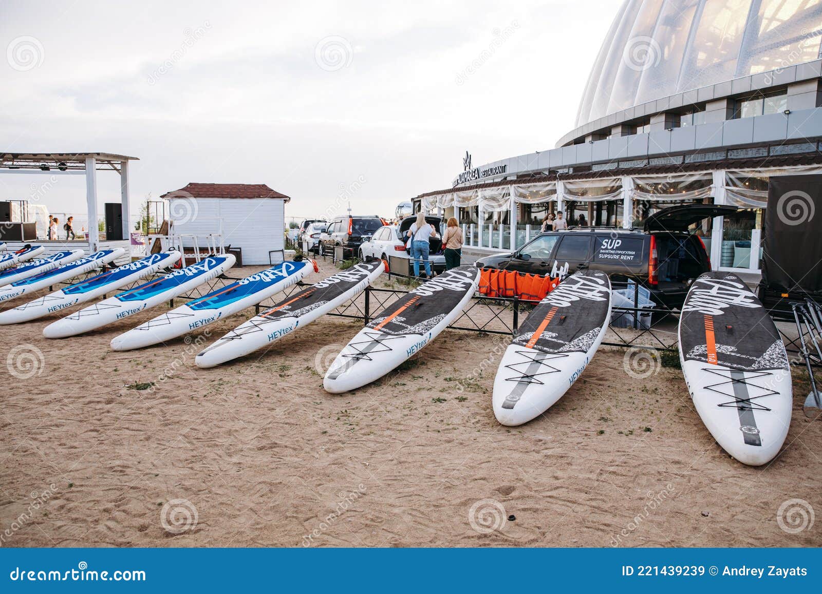 SUP Surf Accessories. Station Active Recreation and Water Sports, Inflatable Boards. Russia, Petersburg, 6.06.2021 Editorial Stock Image of ports, boards: 221439239