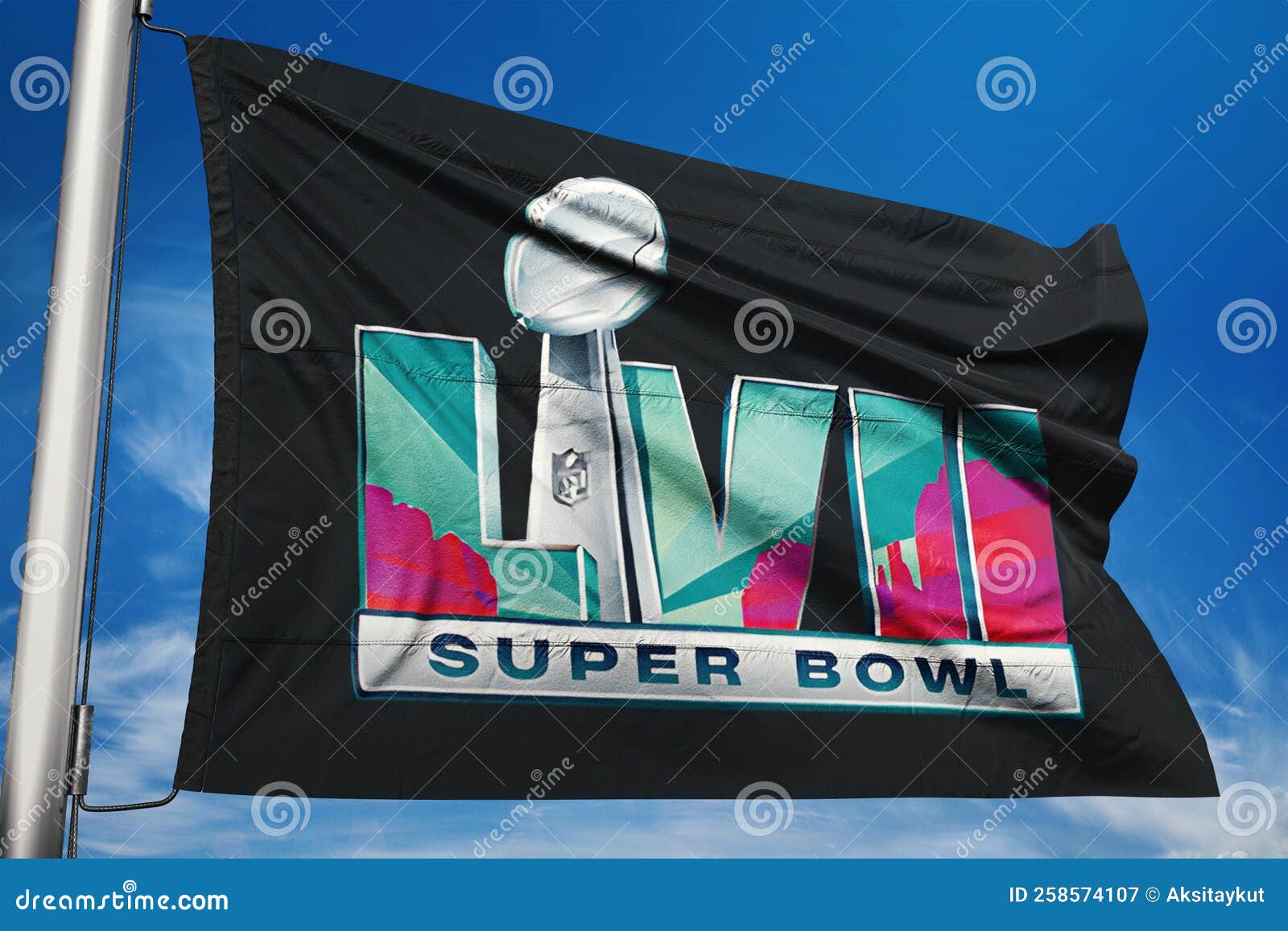 Black icon of the super bowl lvii Royalty Free Vector Image