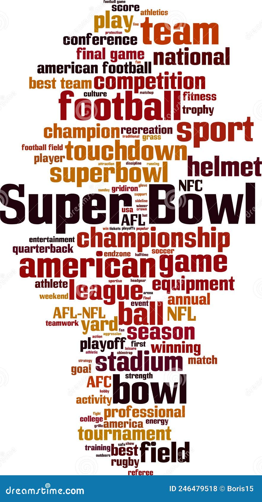 Super Bowl word cloud editorial stock photo. Illustration of
