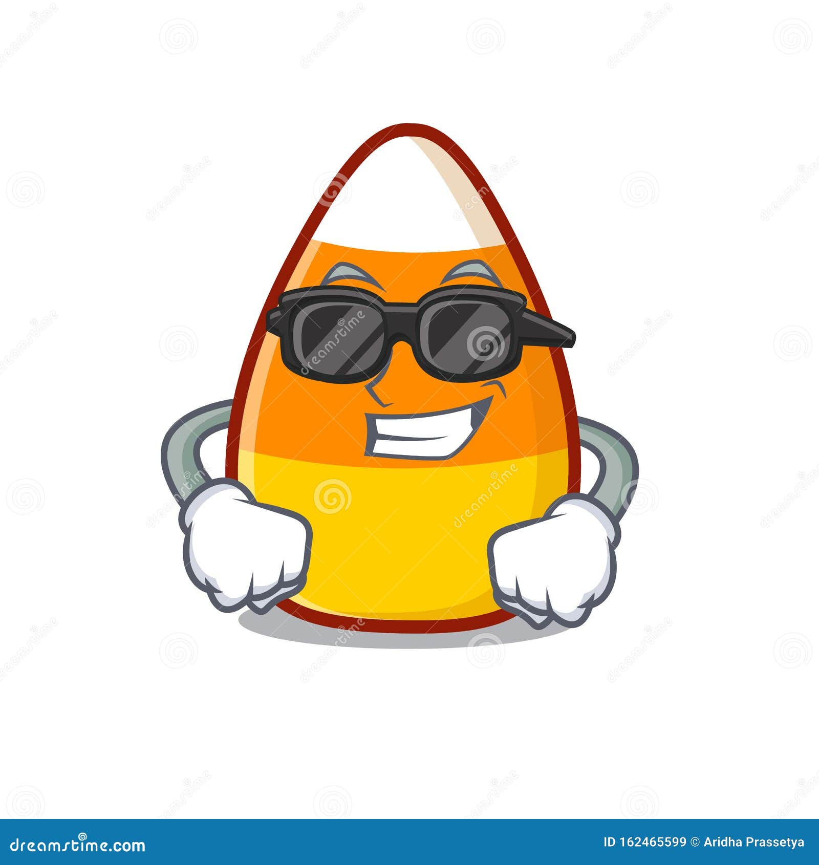 Super Cool Candy Corn Cartoon with Character Shape Stock Vector