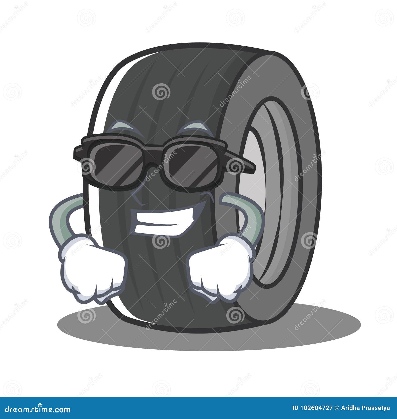 Super Cool Tire Character Cartoon Style Stock Vector - Illustration of ...