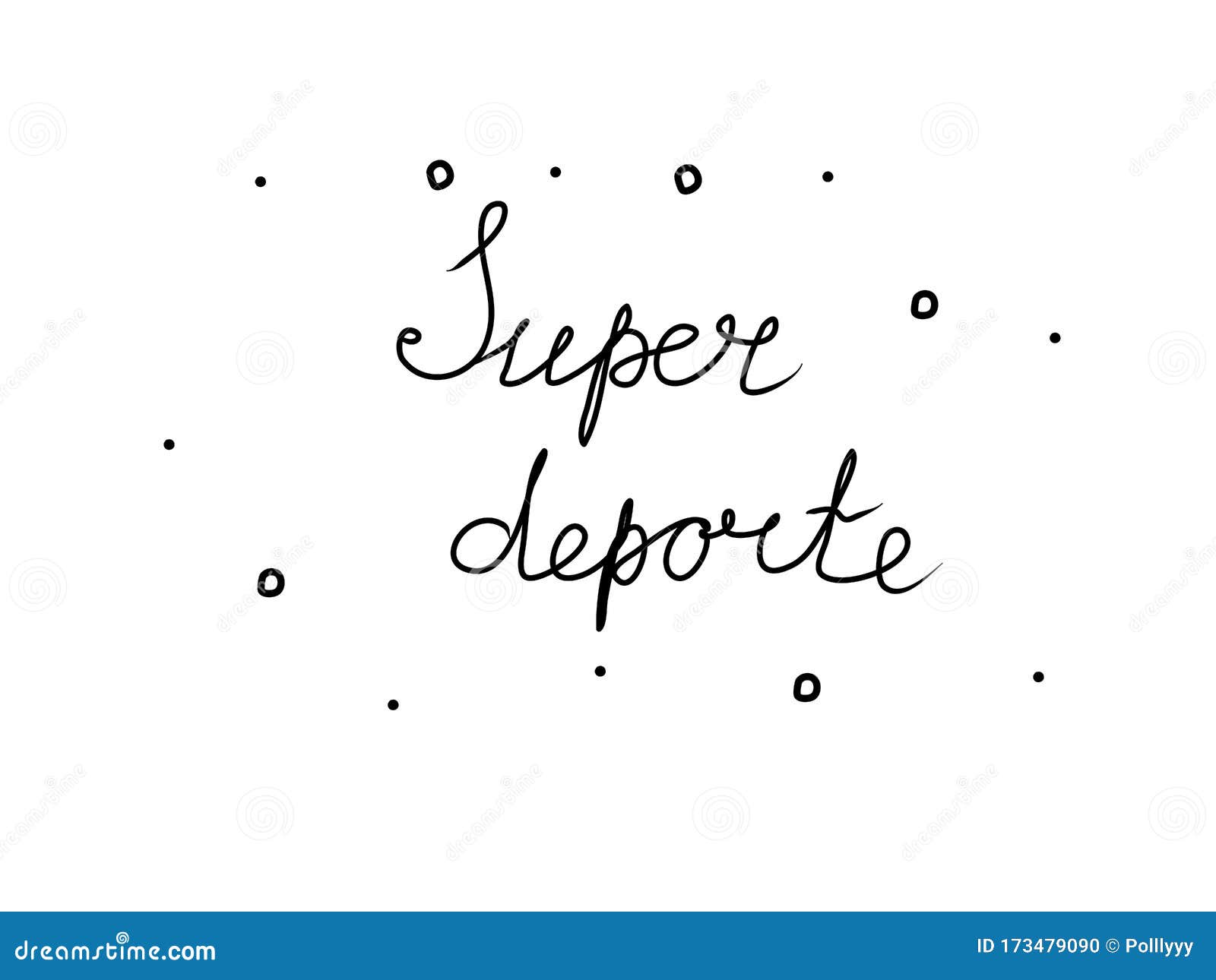 super deporte phrase handwritten with a calligraphy brush. super sport in spanish. modern brush calligraphy.  word black