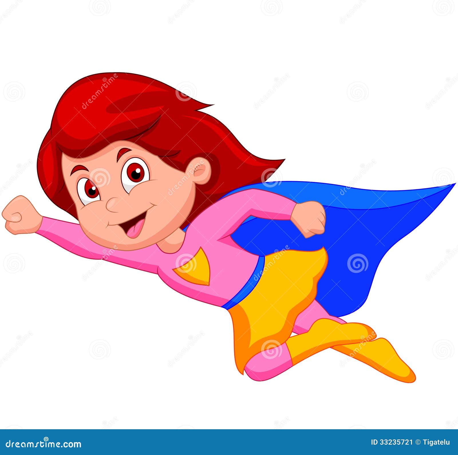 Super girl cartoon stock vector. Illustration of girl - 33235721