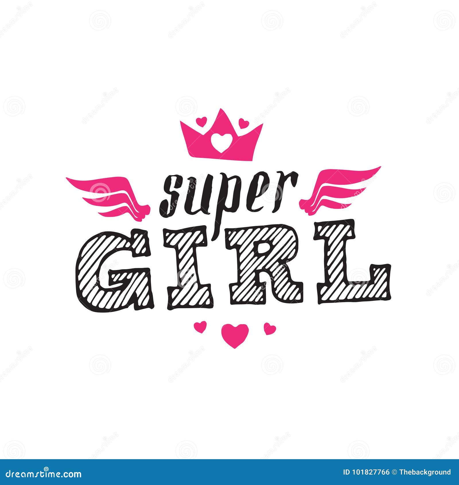 Super Girl - Vector Poster or Print for Girls Clothes. Super Girl ...