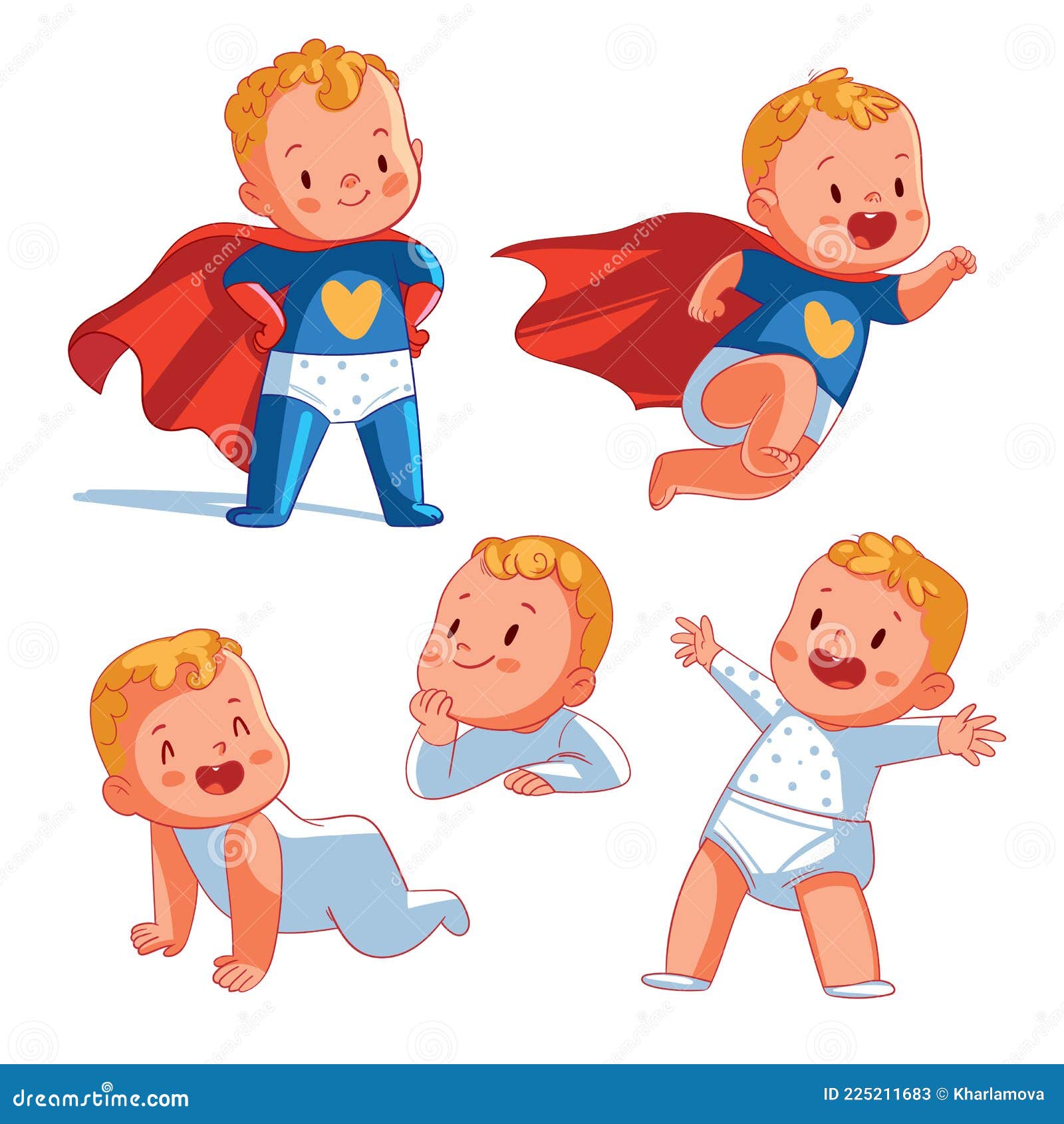 Super-herói Bebê. Personagem De Desenho Animado Ilustração do