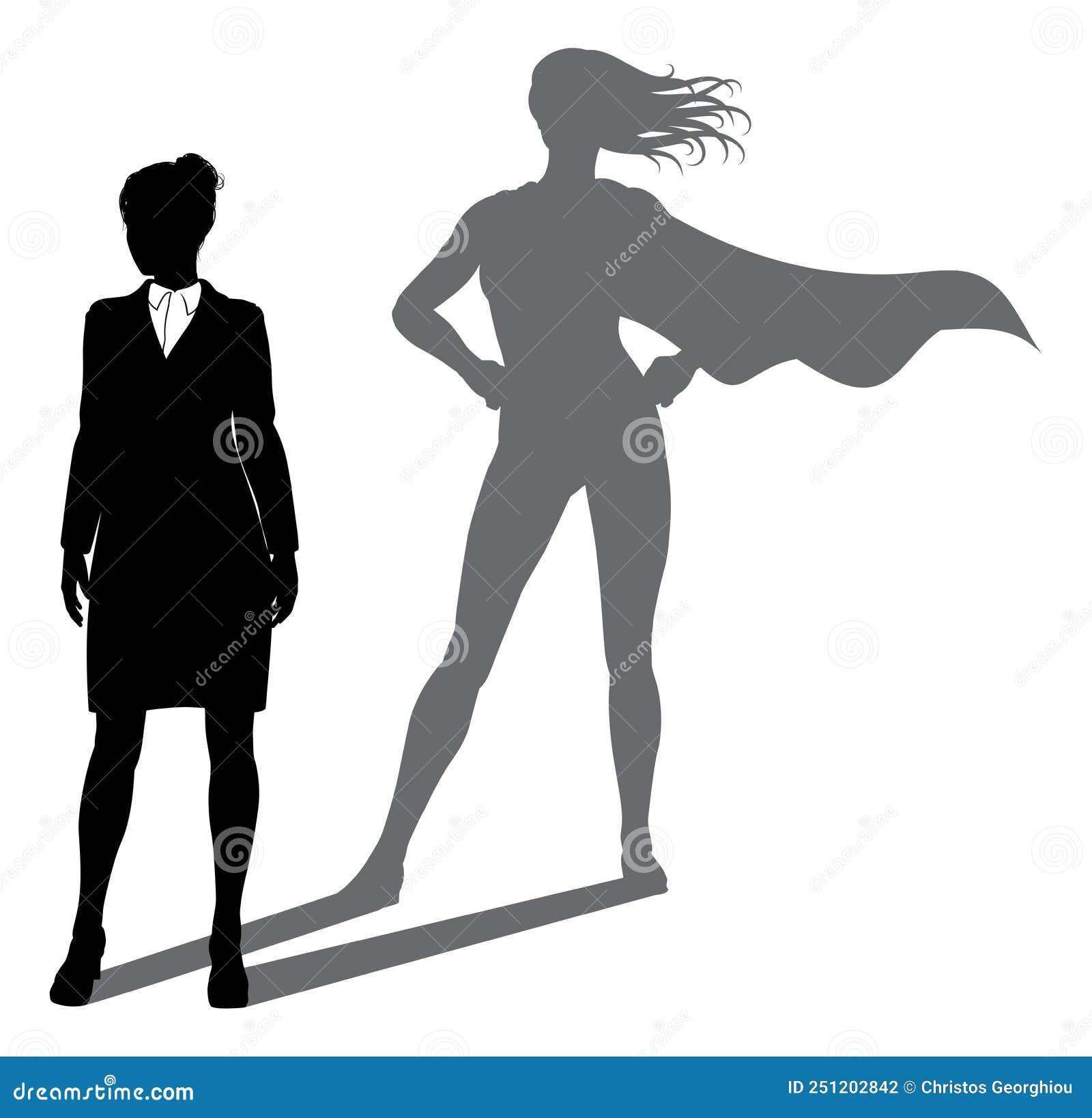 Silhueta Super Heroína: Super Heroína Sobre O Fundo Da Cidade. Royalty Free  SVG, Cliparts, Vetores, e Ilustrações Stock. Image 36953257