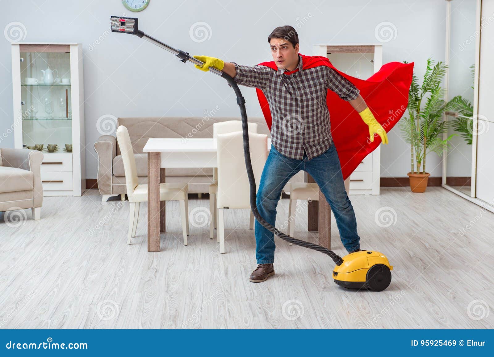 The Super Hero Cleaner Working at Home Stock Image Image of hero