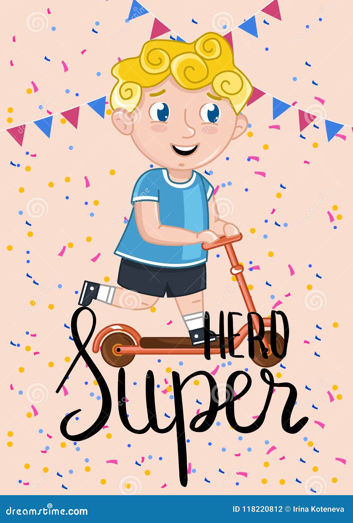 Super Hero Kids Postcard Template Stock Illustration - Illustration of  cartoon, congratulation: 118220812