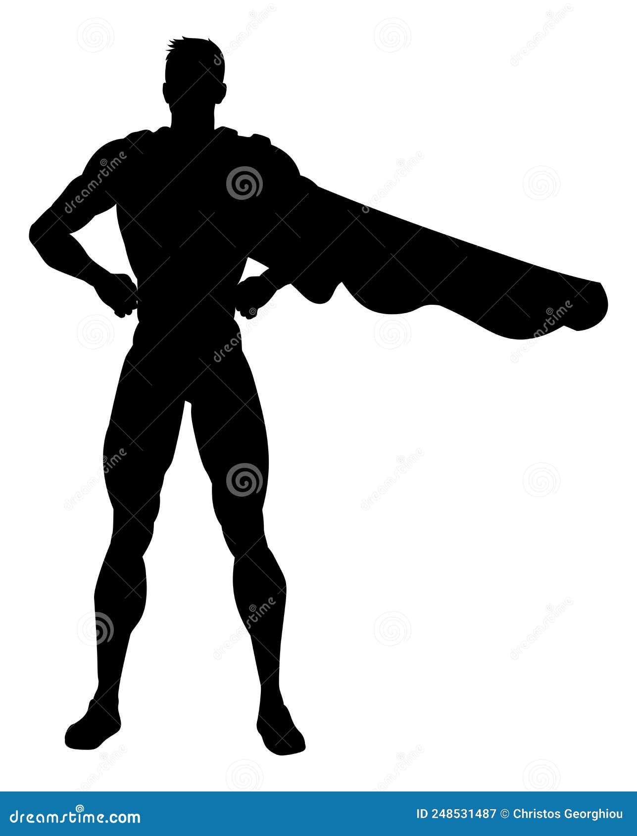 Super Hero Silhouette Superhero Comic Book Man Stock Vector