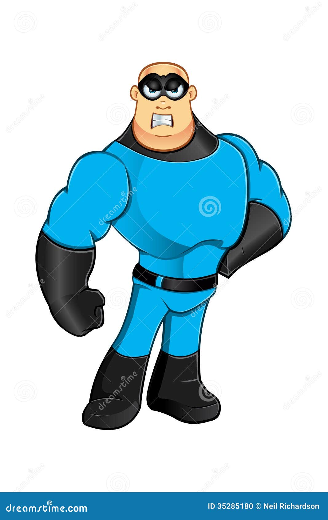 Super héroe azul - enojado ilustración del vector. Ilustración de ...