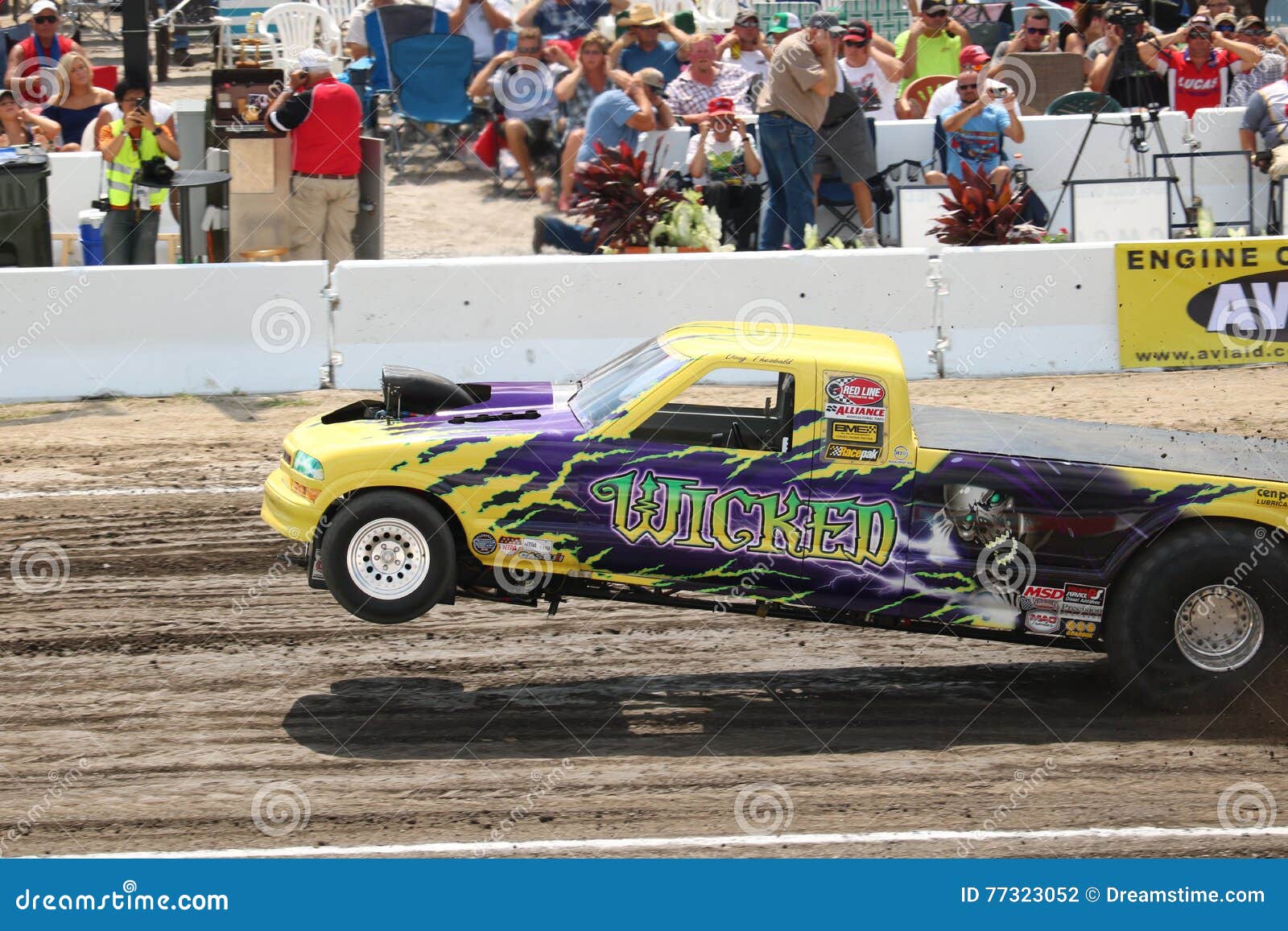 Super Modified Pulling Trucks Wheels in the Air Editorial Photography