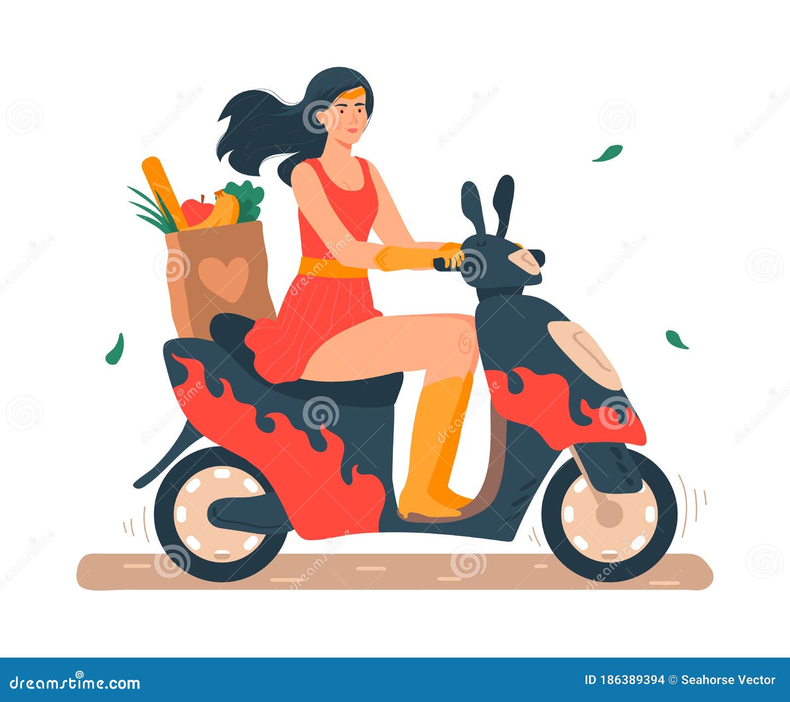 Super Mom Vector Illustration, Cartoon Flat Beautiful Young Mother in  Superhero Costume Riding Motorbike or Scooter Stock Vector - Illustration  of isolated, housewife: 186389394