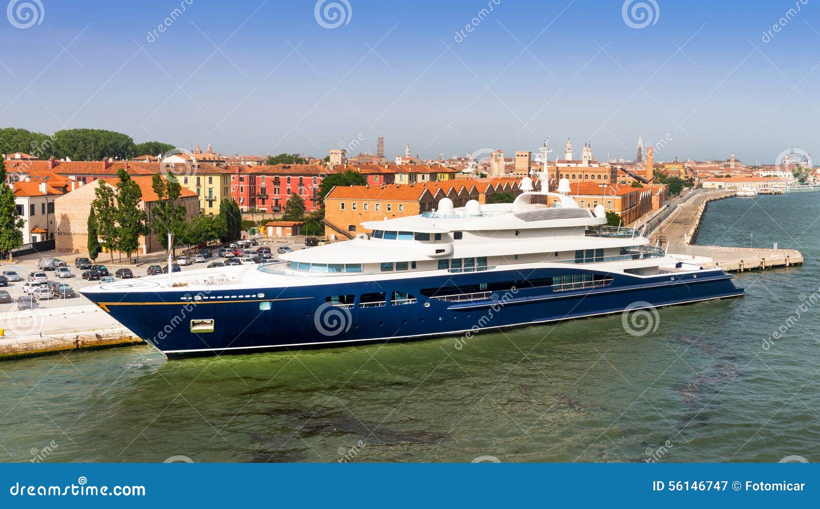 super yachts moored in venice