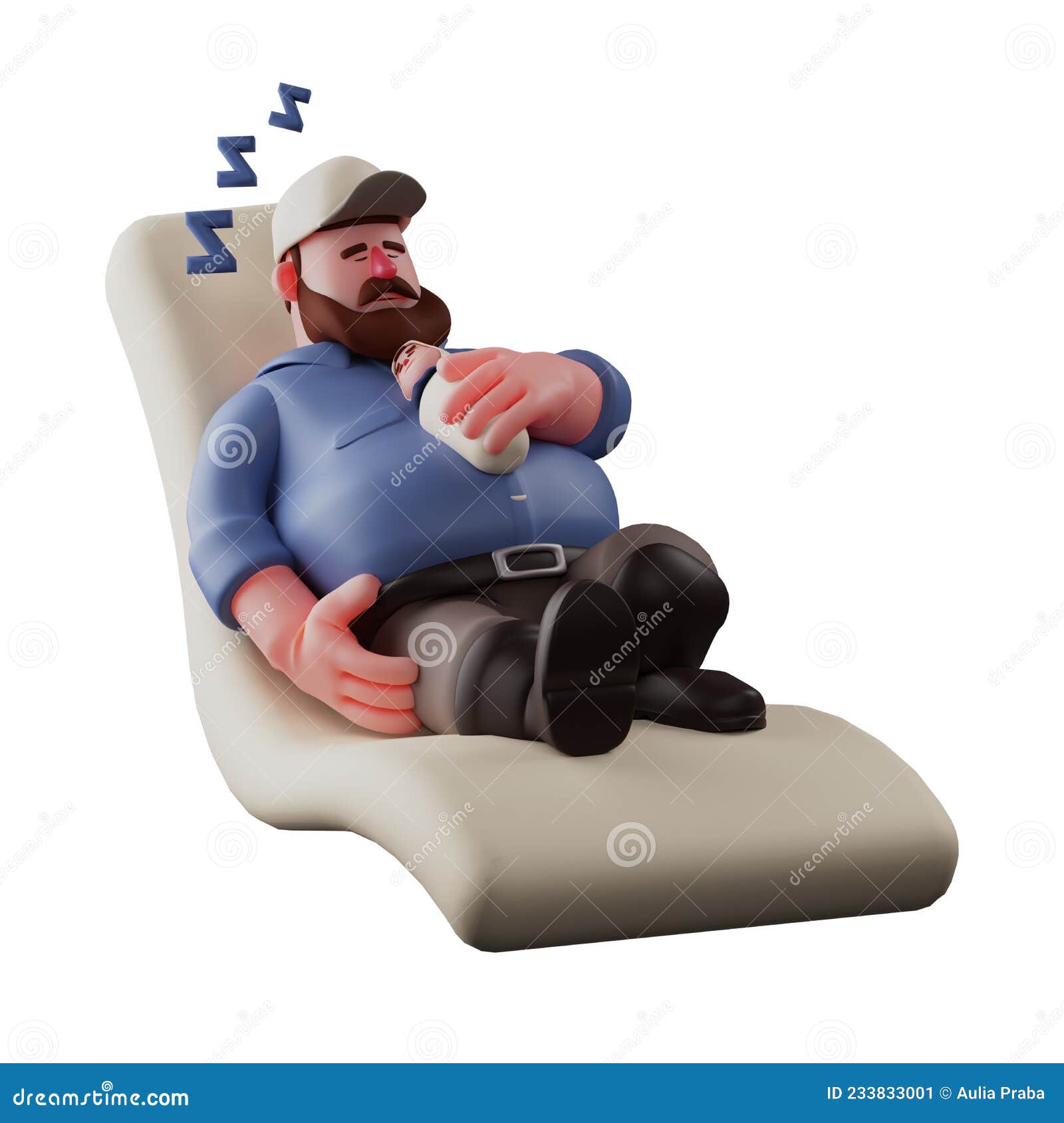 Super Padre Personaje De Caricatura 3d Durmiendo Con Su Bebé Stock de  ilustración - Ilustración de afecto, bebé: 233833001