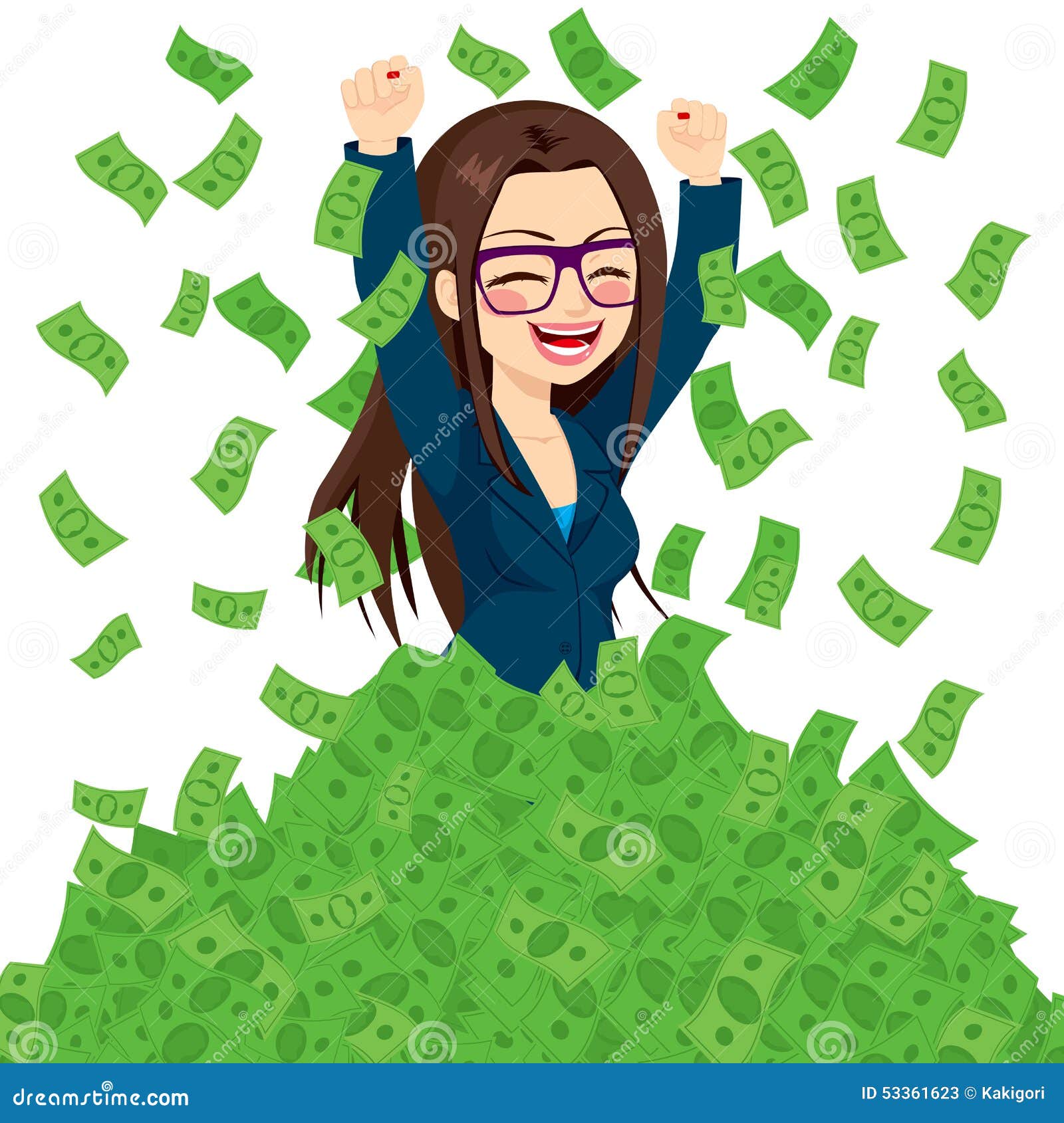 Super Rich Successful Businesswoman Stock Vector - Image: 53361623