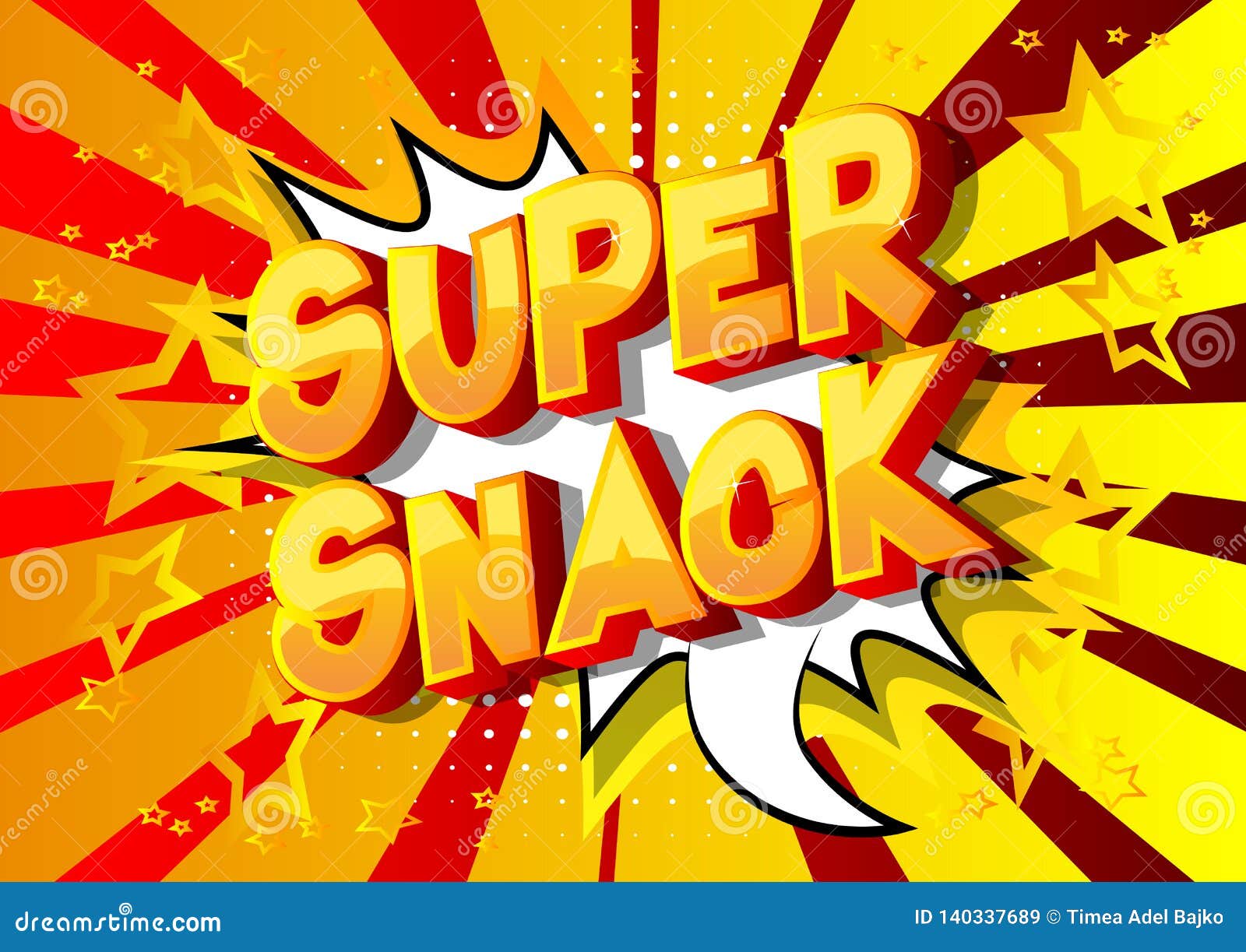 Super Snack Comic Book Style Words. Stock Vector Illustration of