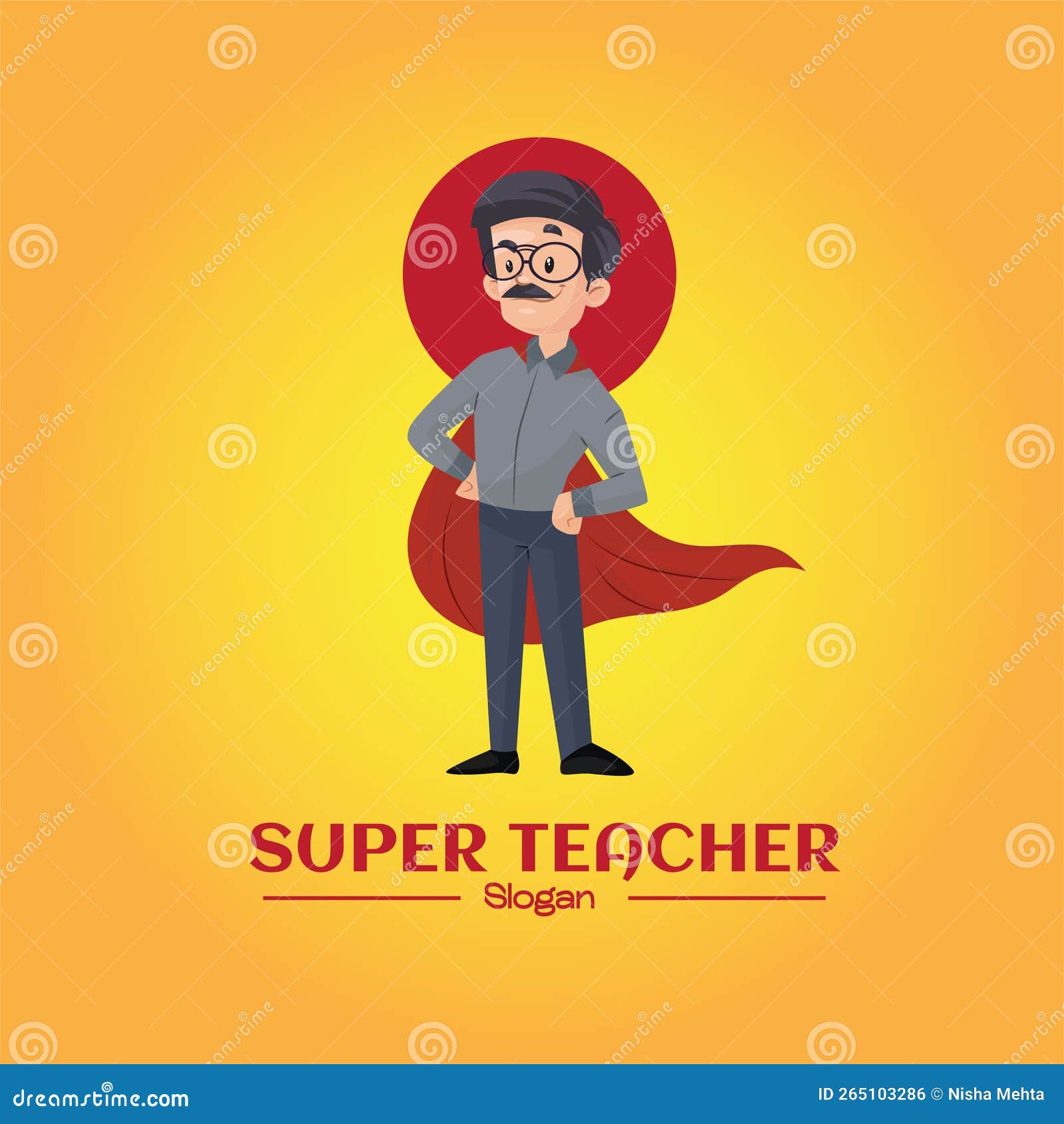 Super Teacher Vector Mascot Logo Stock Vector - Illustration of design,  logotype: 265103286, image size:1600x1690