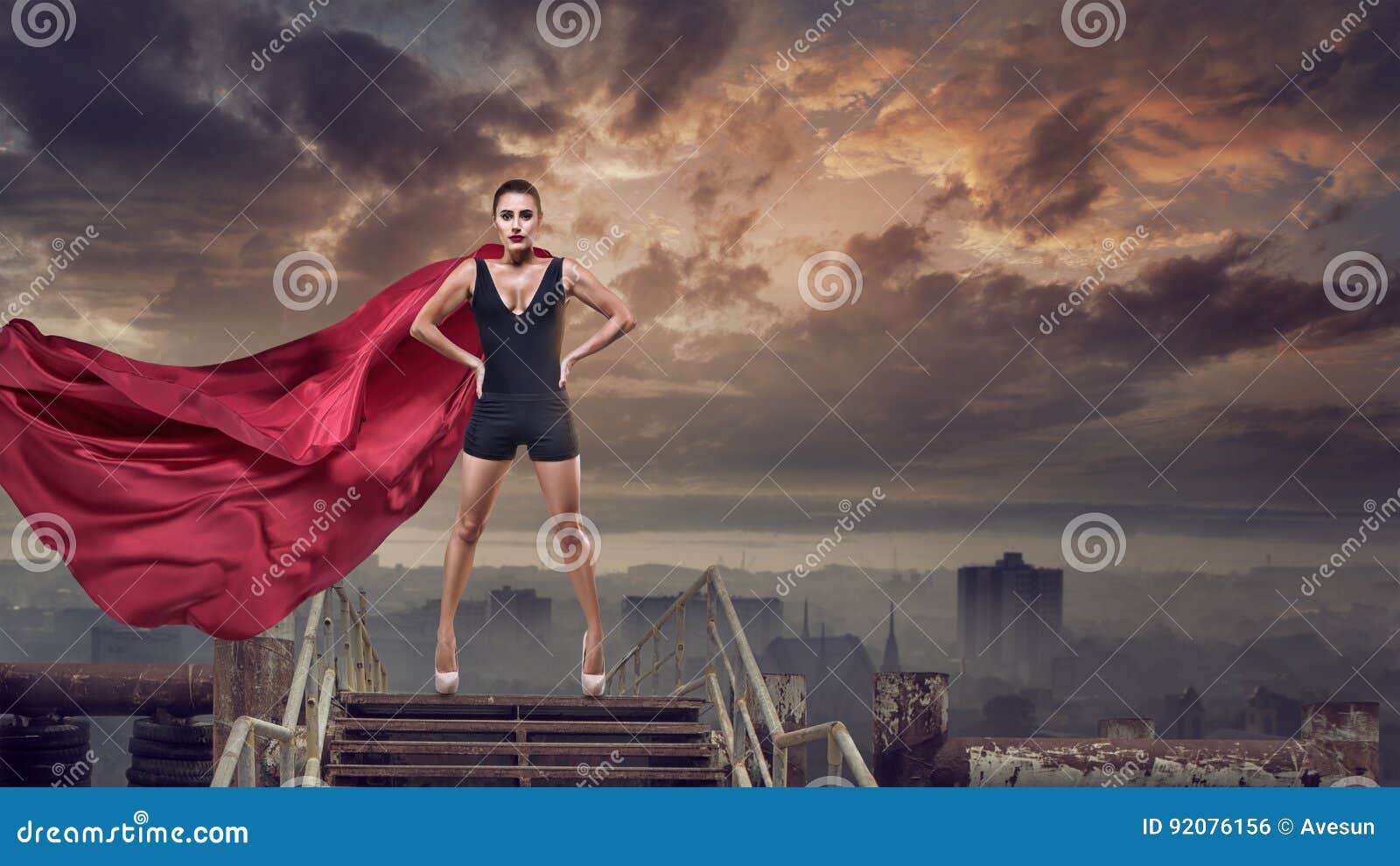 super woman with red cape