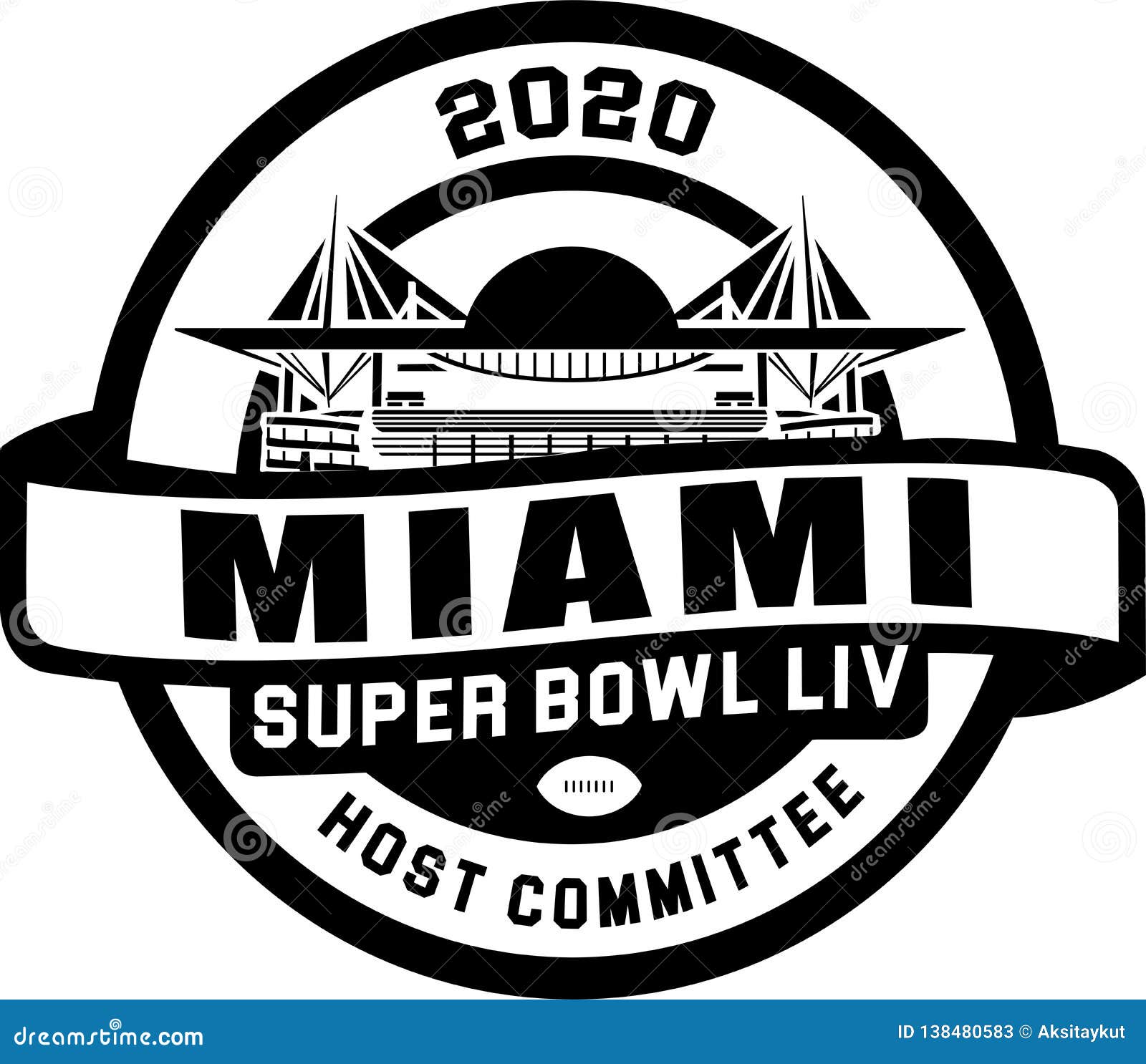 Superbowl LIV 2020 Miami Logo Vector Editorial Stock Photo