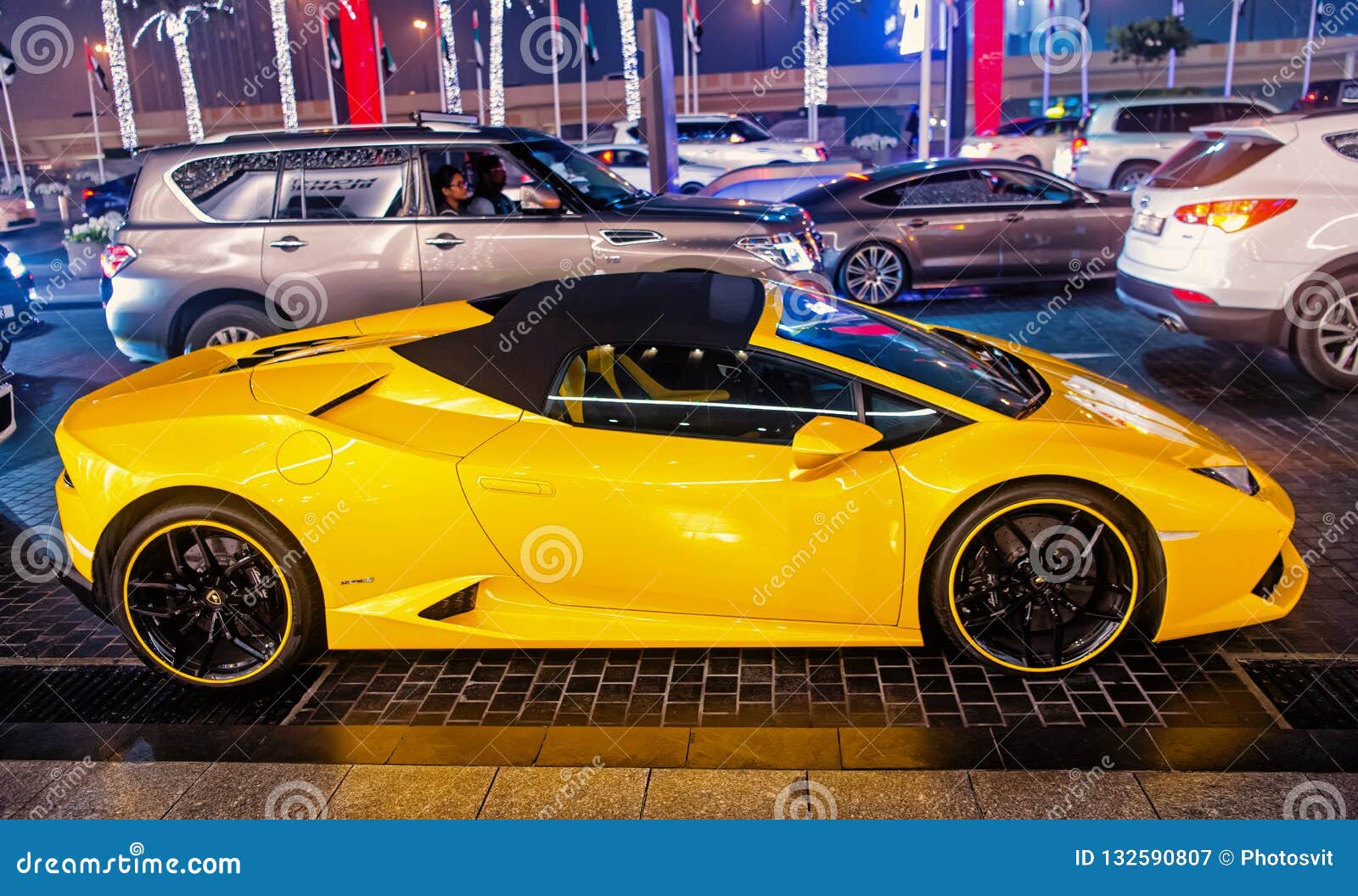 Supercar Lamborghini Huricane Yellow Color Editorial ...