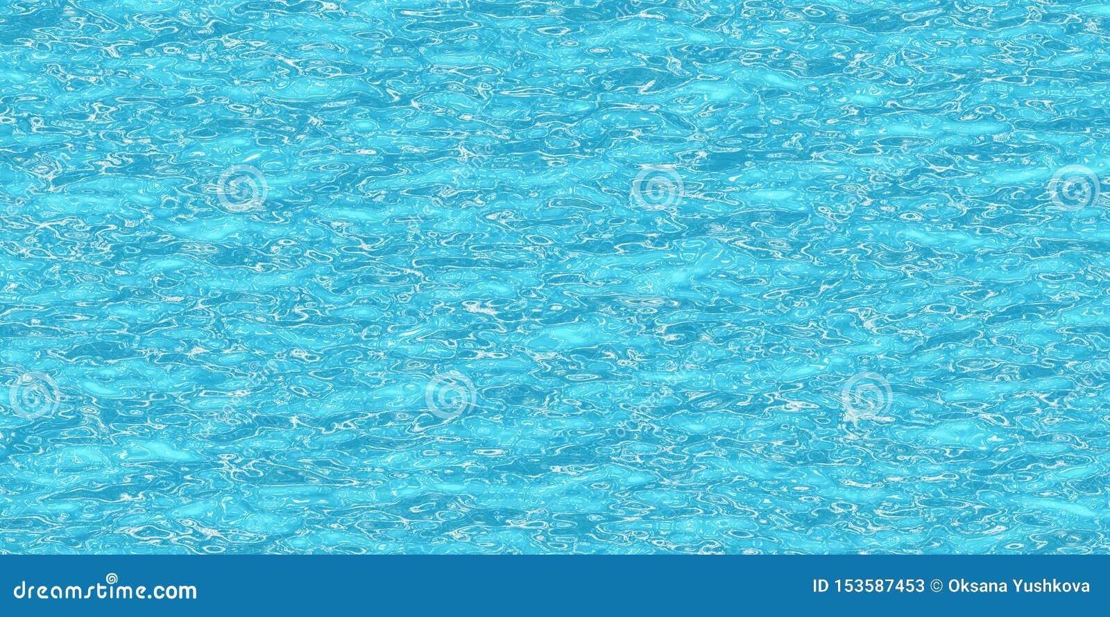 Superficie con puntos culminantes - del agua azul ejemplo 3D. Agua azul con las ondulaciones en el superficial - ejemplo 3D