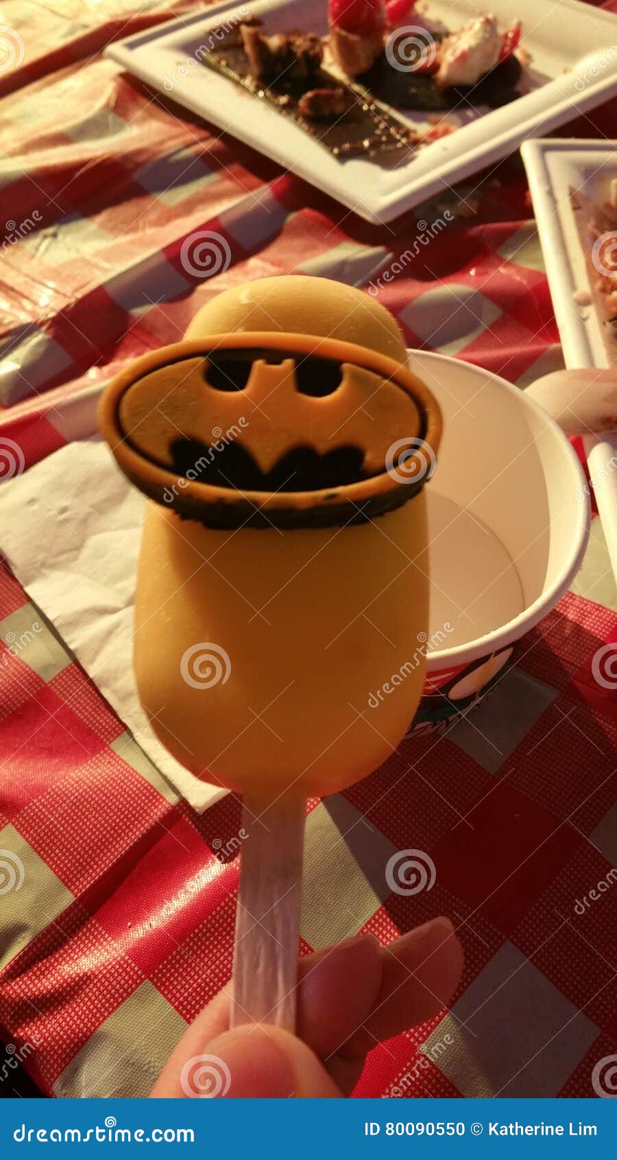 Superhero batman ice cream stock photo. Image of cream 80090550