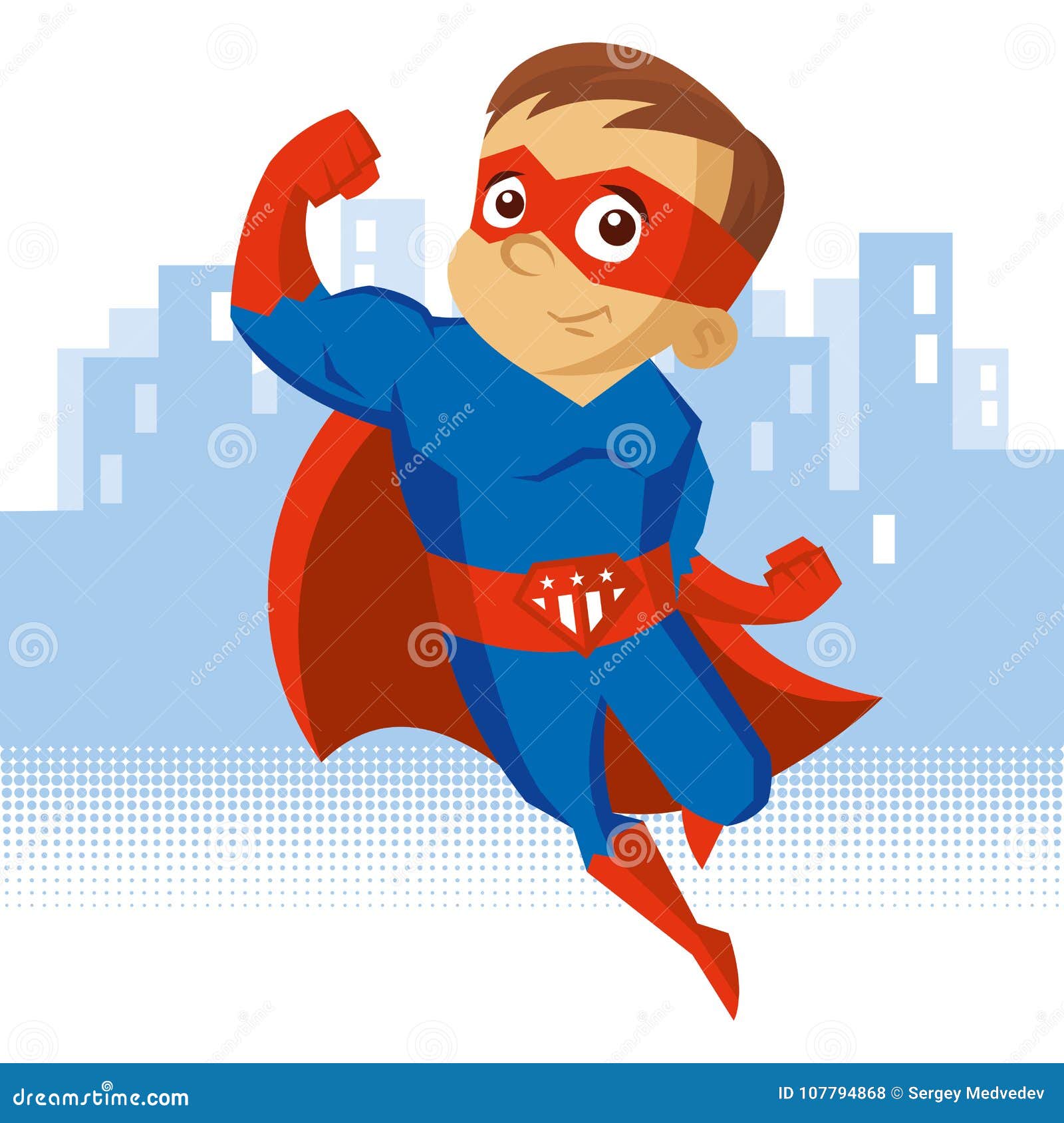 Superhero Boy Cartoon Character Stock Vector - Illustration of hero,  skyscraper: 107794868