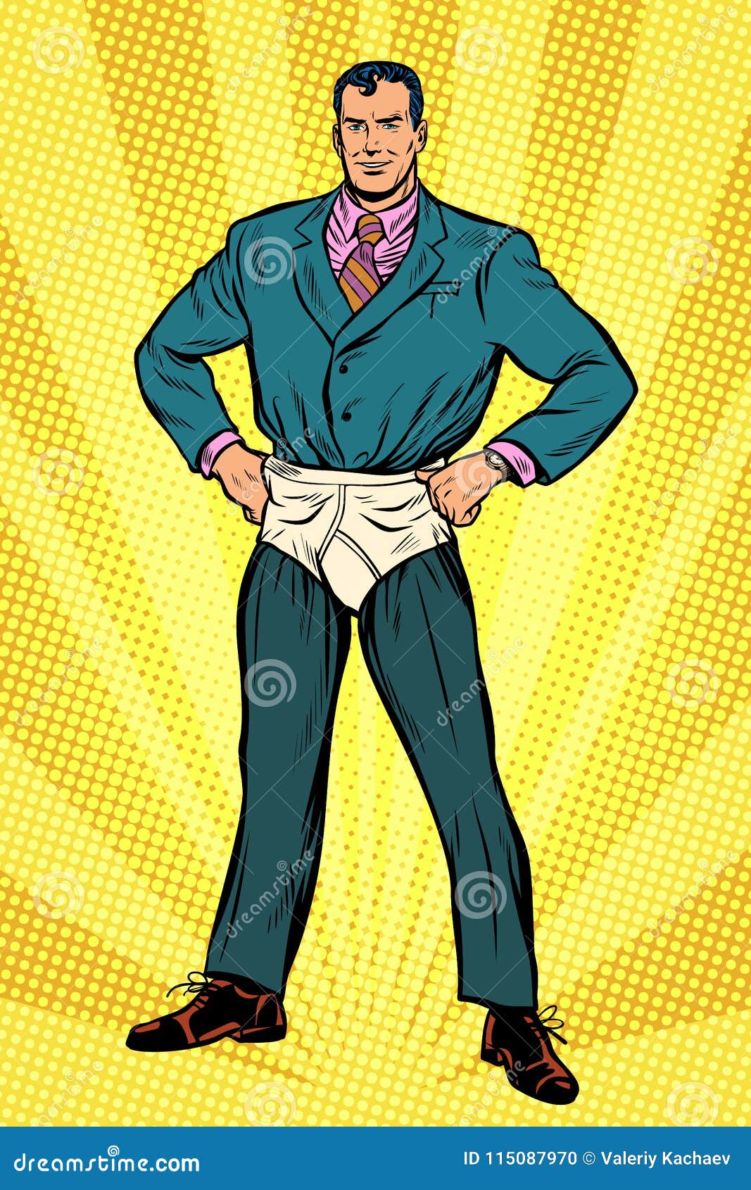 Superhero Businessman in Funny Pants Diapers Stock Vector - Illustration of  macho, hero: 115087970