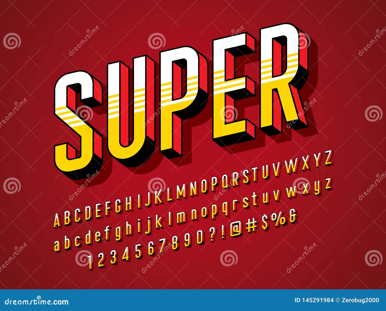 Superhero Font Stock Vector. Illustration Of Typo, Font - 145291984