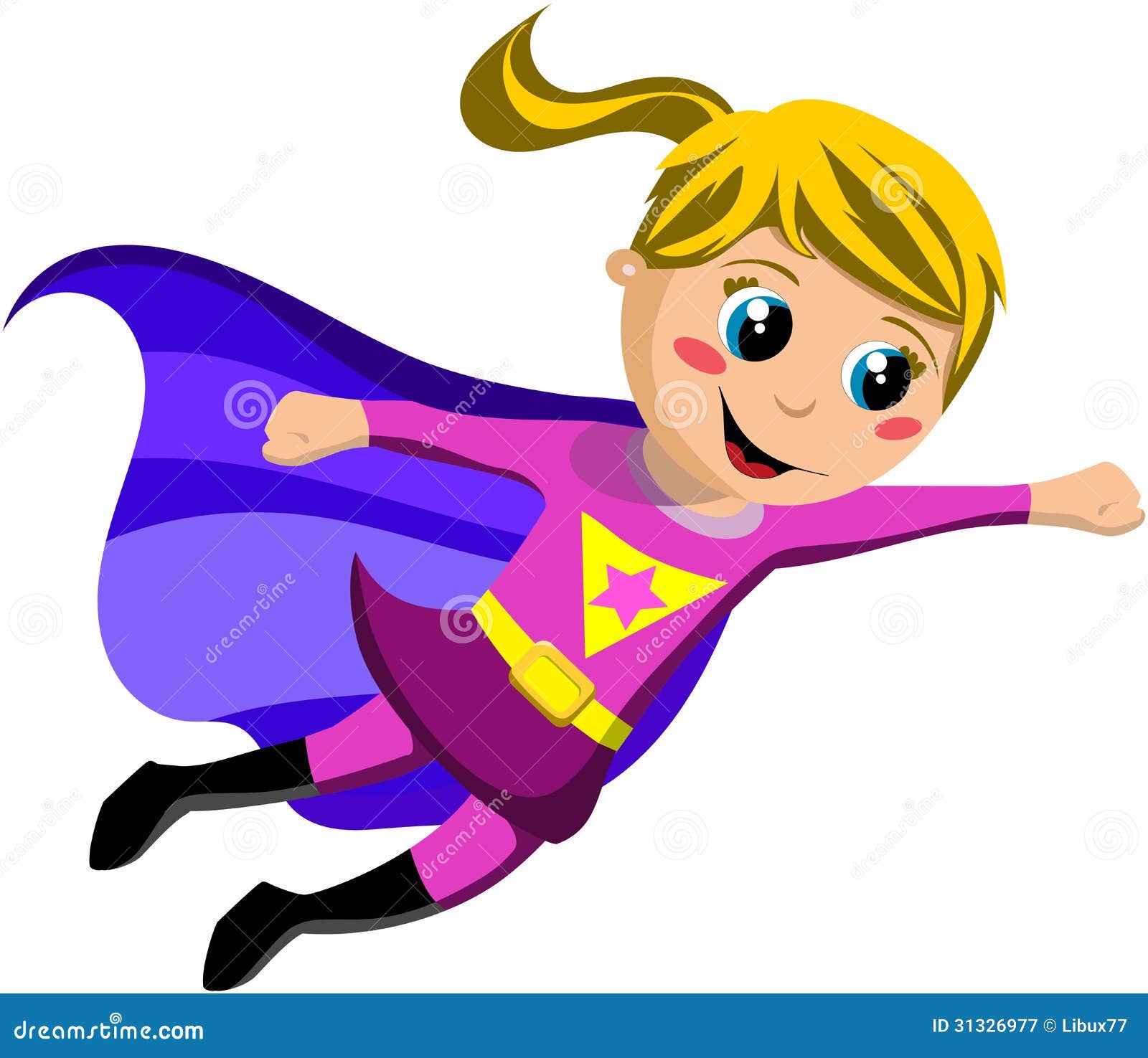 superhero kid flying stock vector illustration of happiness 31326977