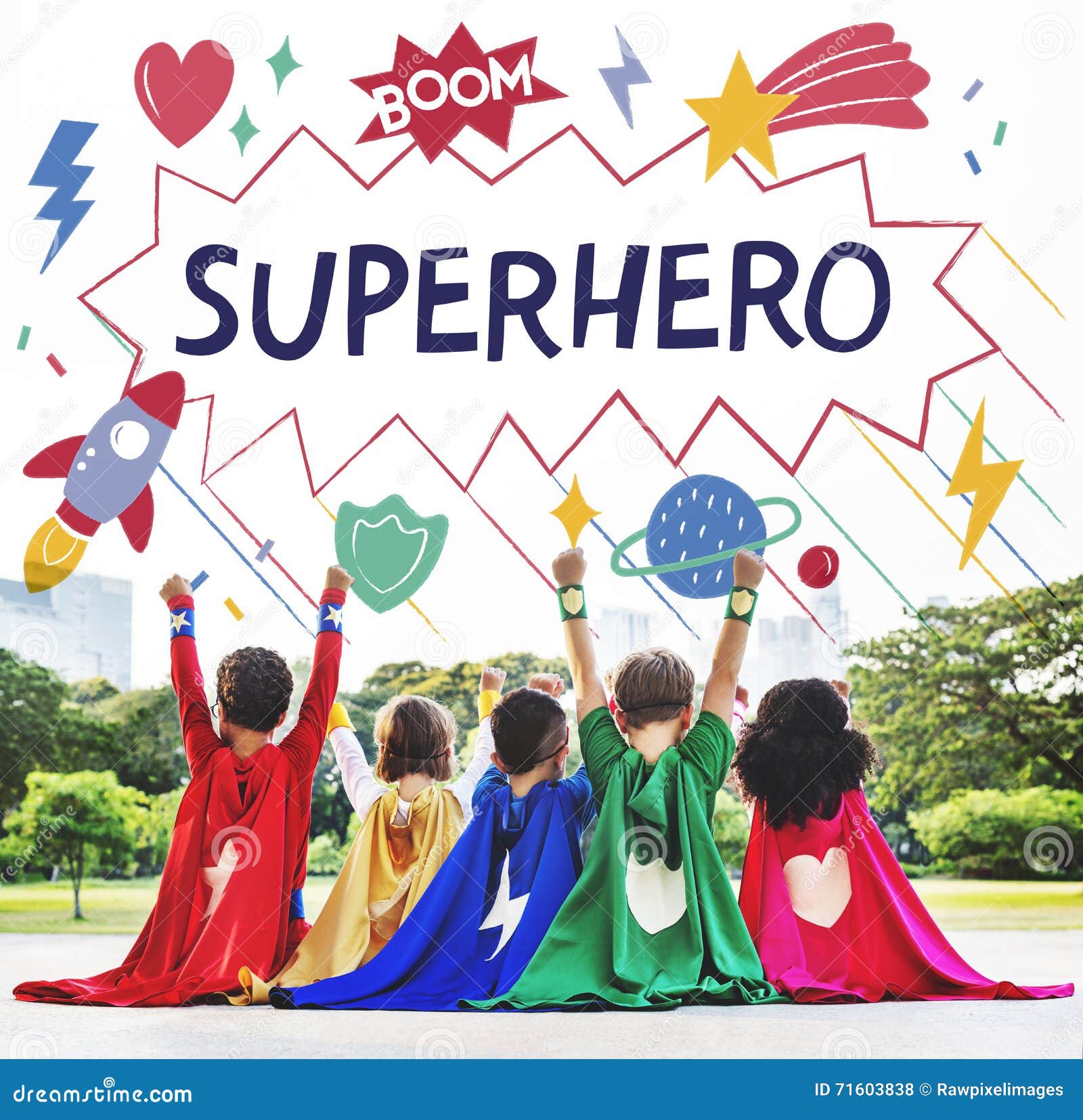 superhero kids imagination power helper concept