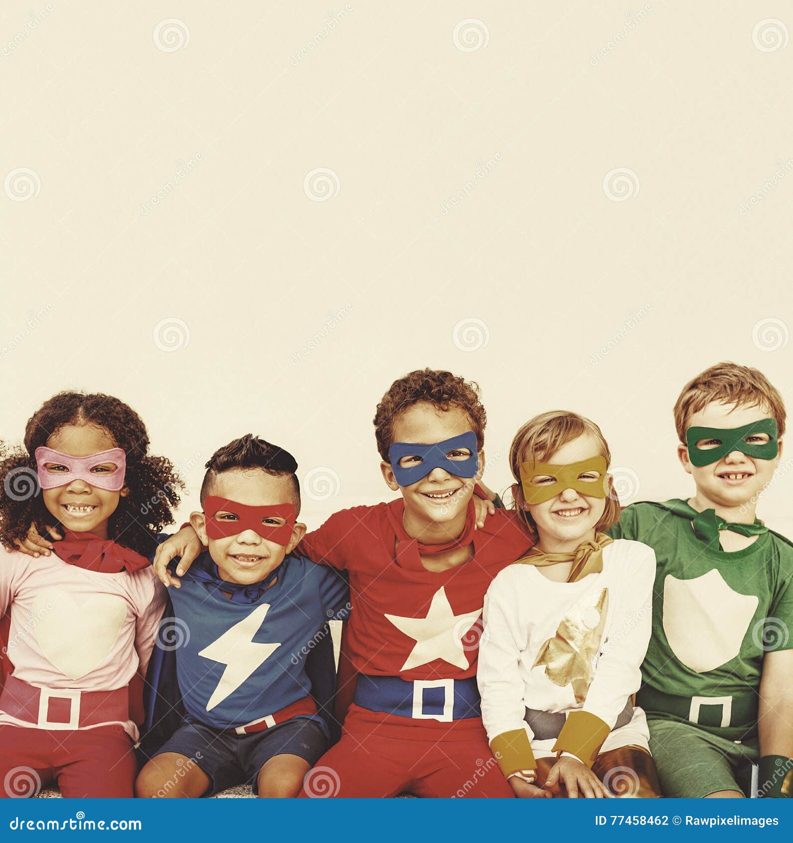 superhero kids power fun enjoyment concept