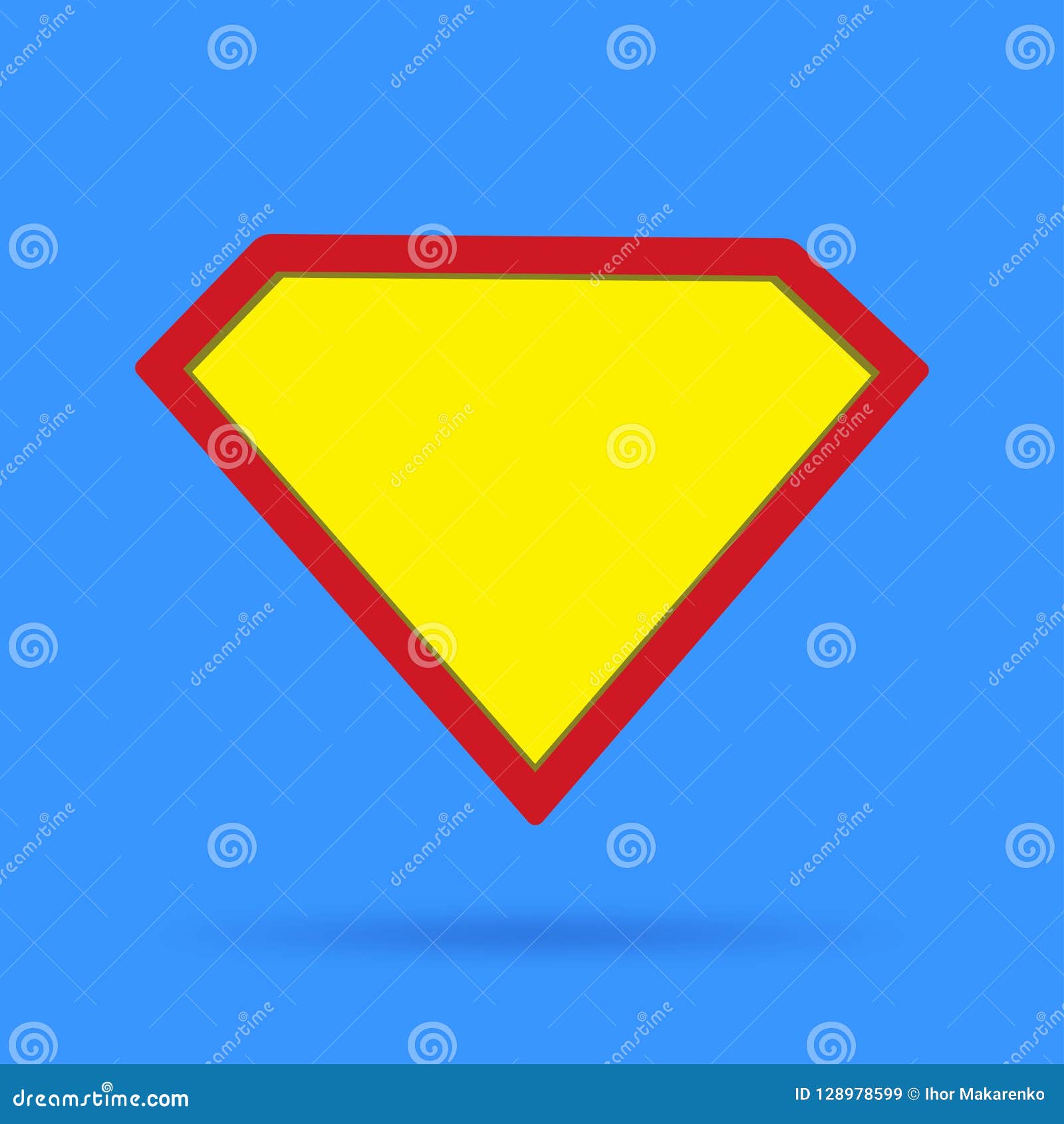 Superhero Icon Symbol Sign on Blue Background with Soft Shadow Stock ...