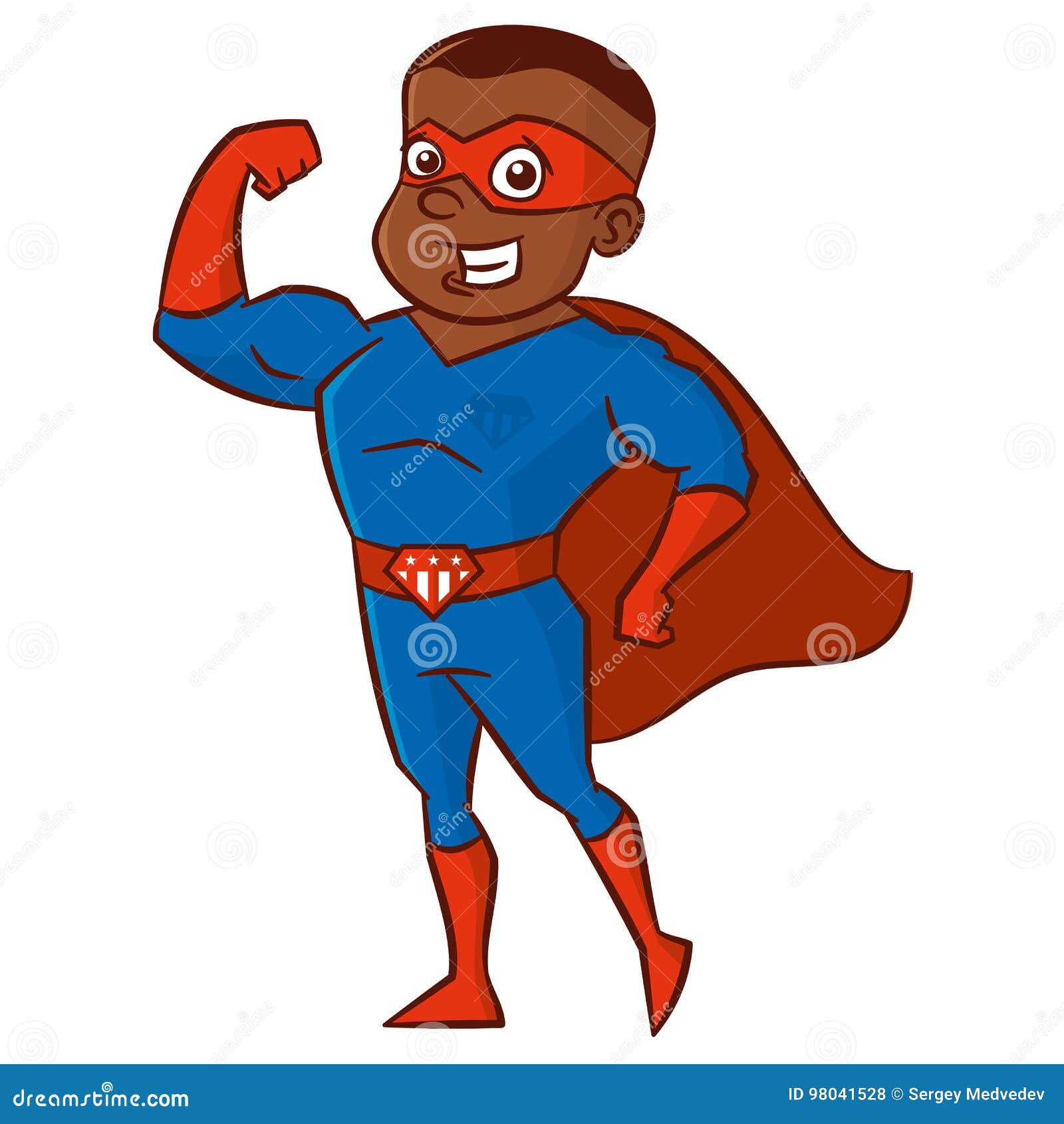 Superhero Man Cartoon Character Stock Illustration - Illustration of comic,  black: 98041528