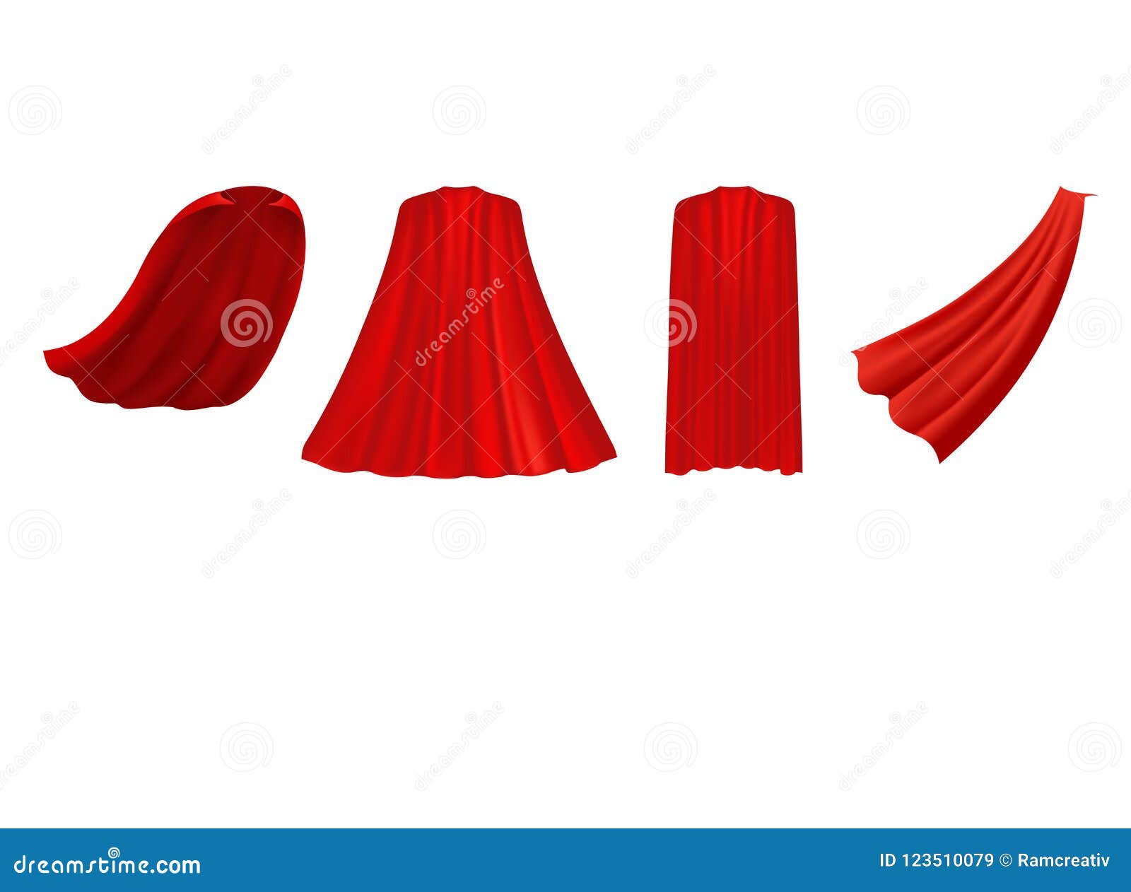 Superhero Red Cape In Different Positions, Front, Side Stock Vector -  Illustration Of Carnival, Cape: 123510079