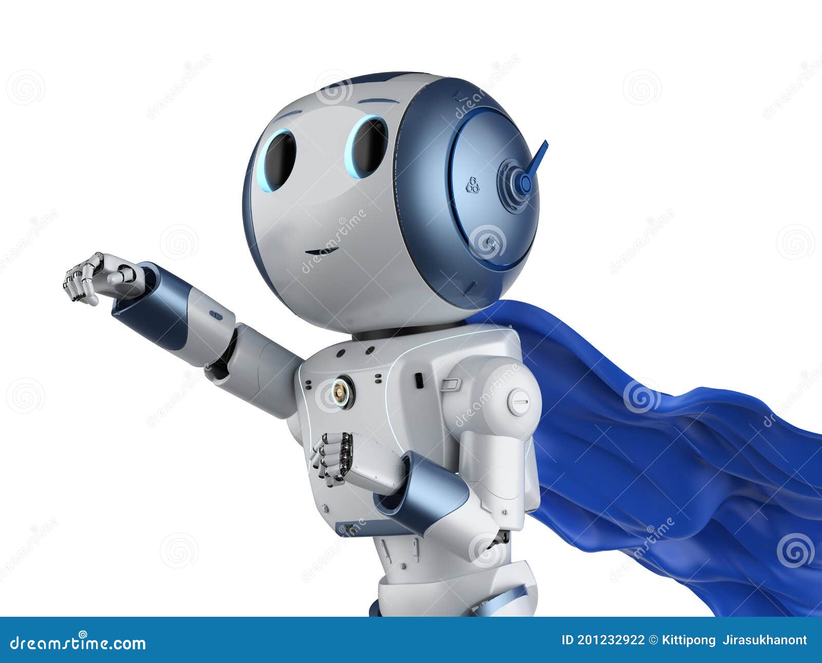 Robot Blue Eyes Android With Detailed Iris And Pupil. Facial