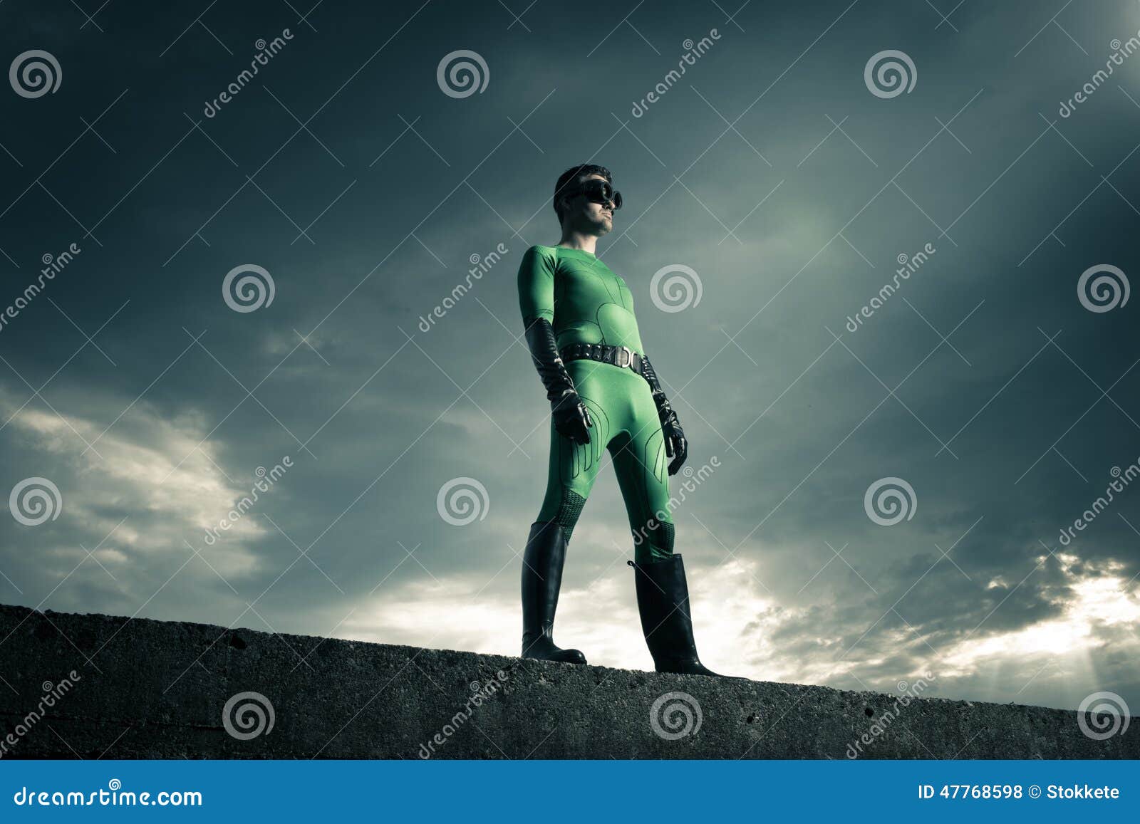 Superhero Standing on a Concrete Wall Stock Photo Image of cool, fighter 47768598