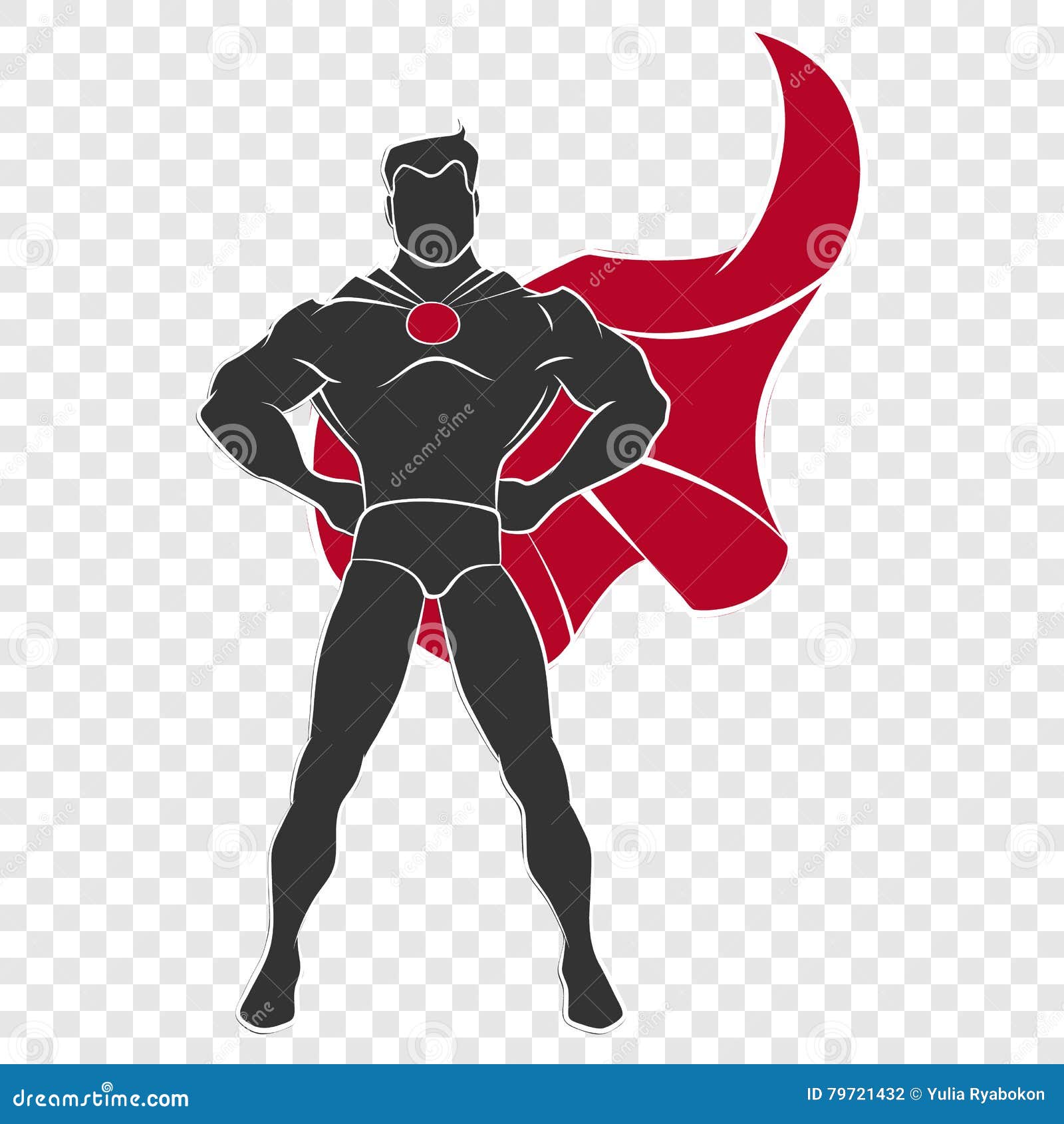 Superhero Standing With Cape Waving In The Wind Pop Art Comic Book