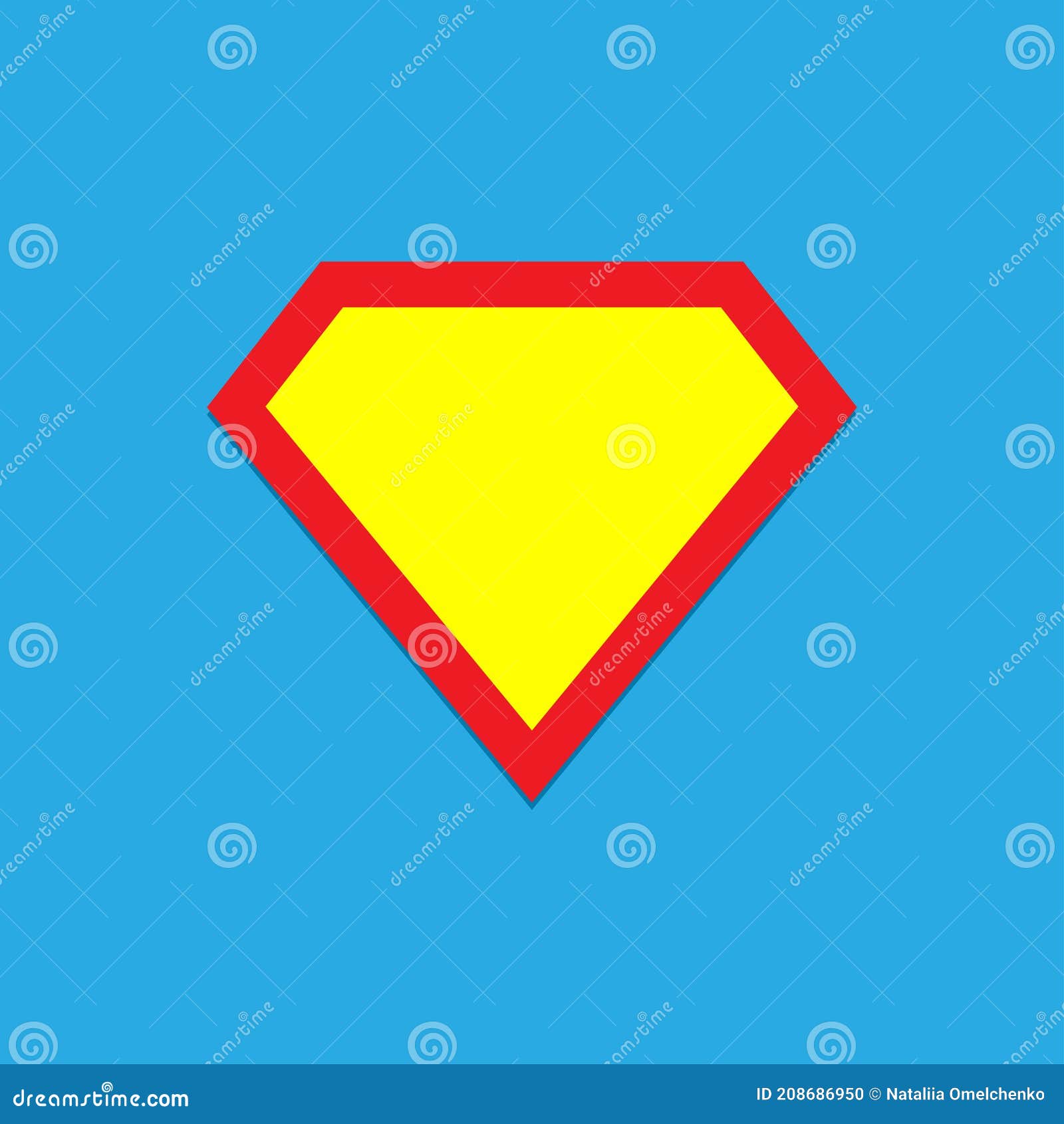 superhero  icon  on blue background. superman logo template