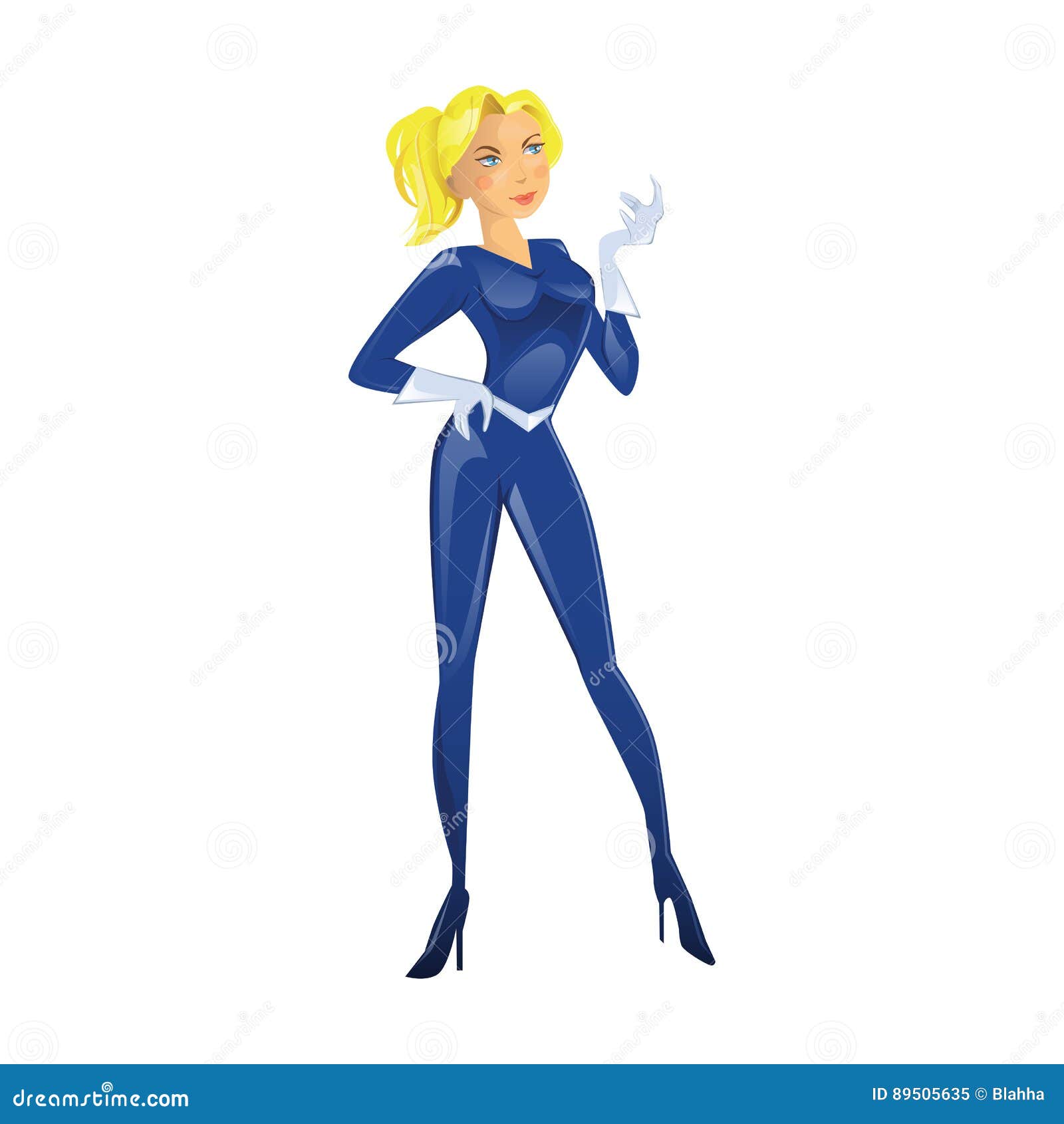 Superhero woman stock illustration. Illustration of heroic - 89505635