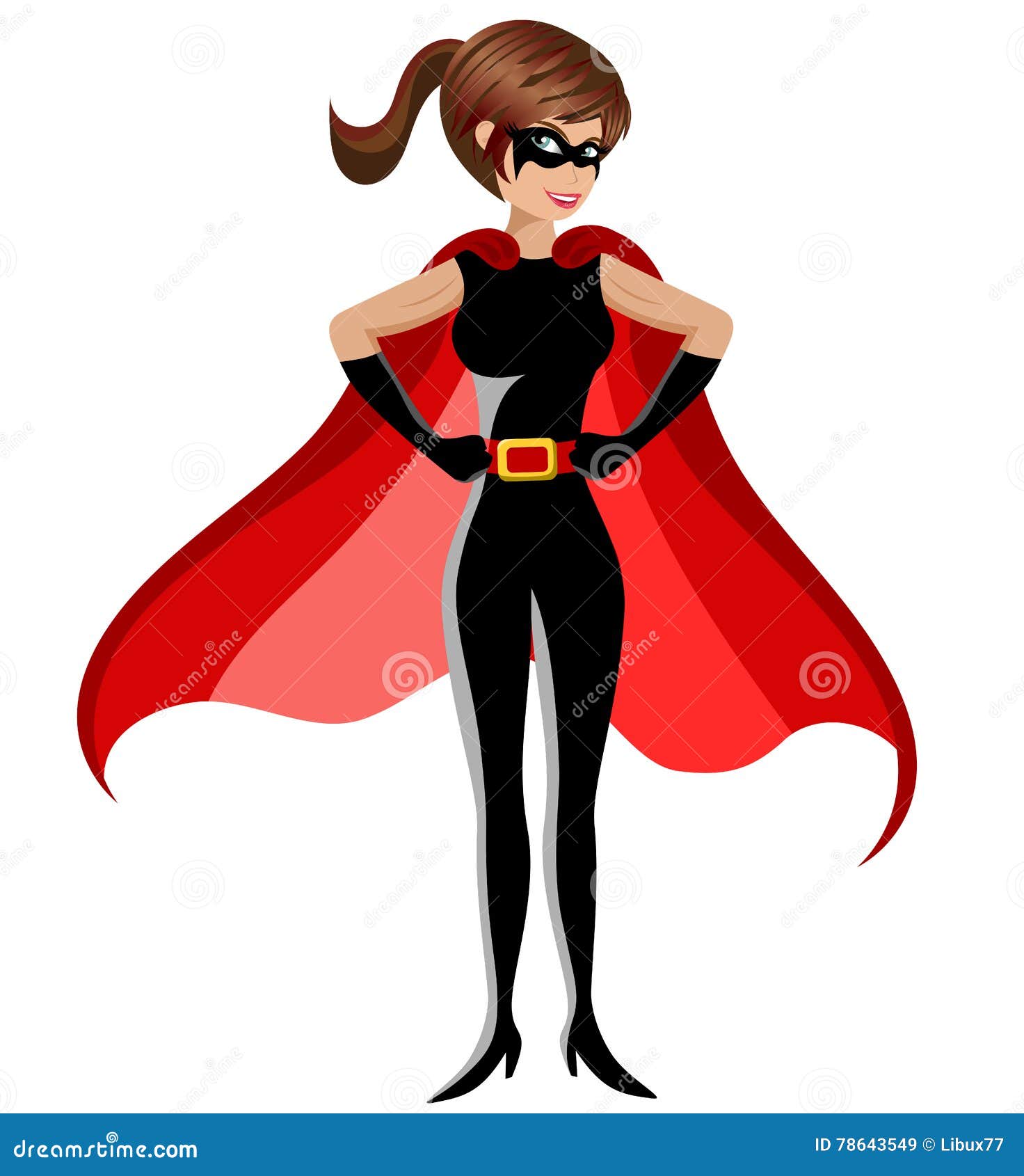 superhero woman standing hands hips 