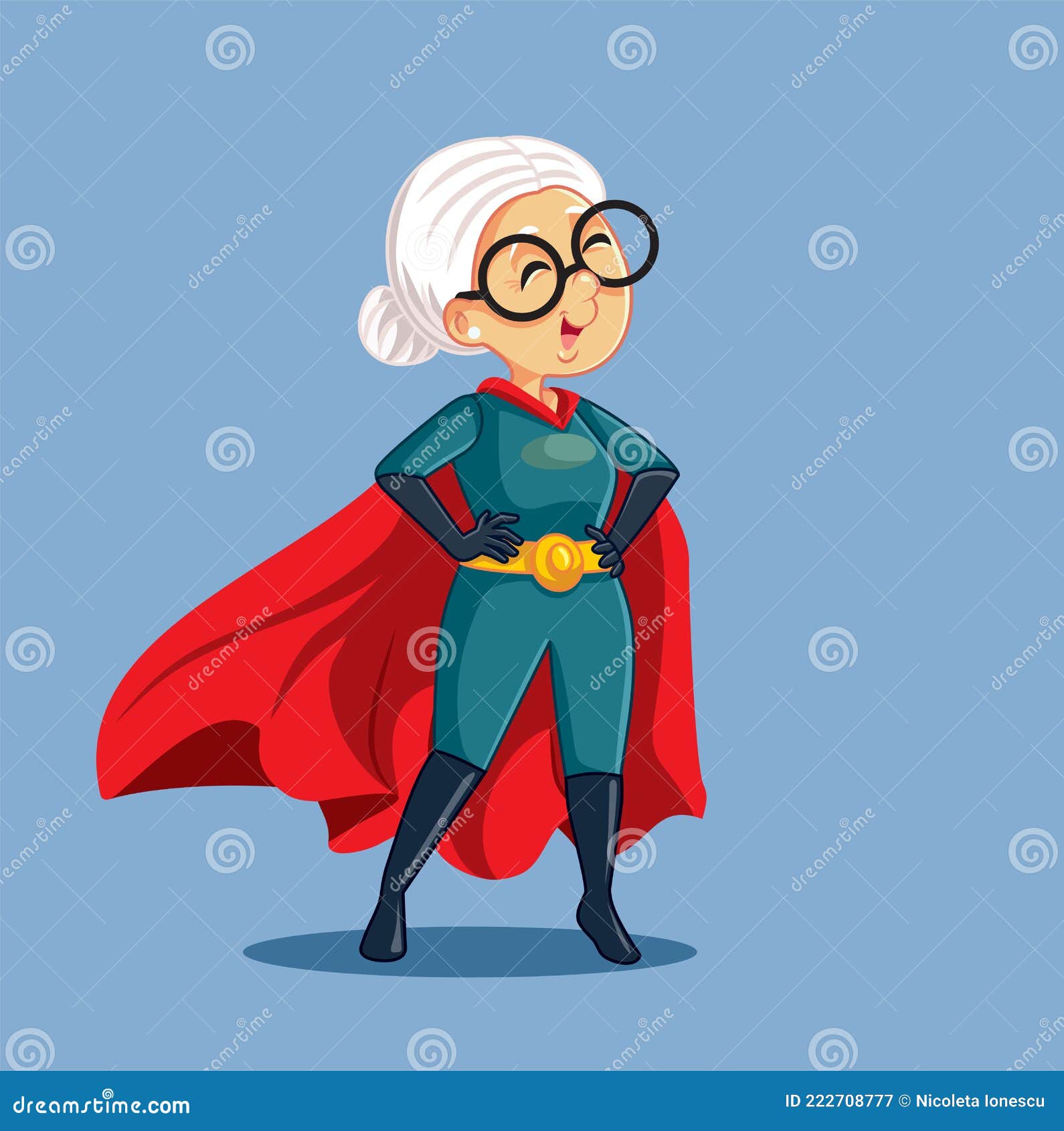 superheroine grandmother having superpowers  