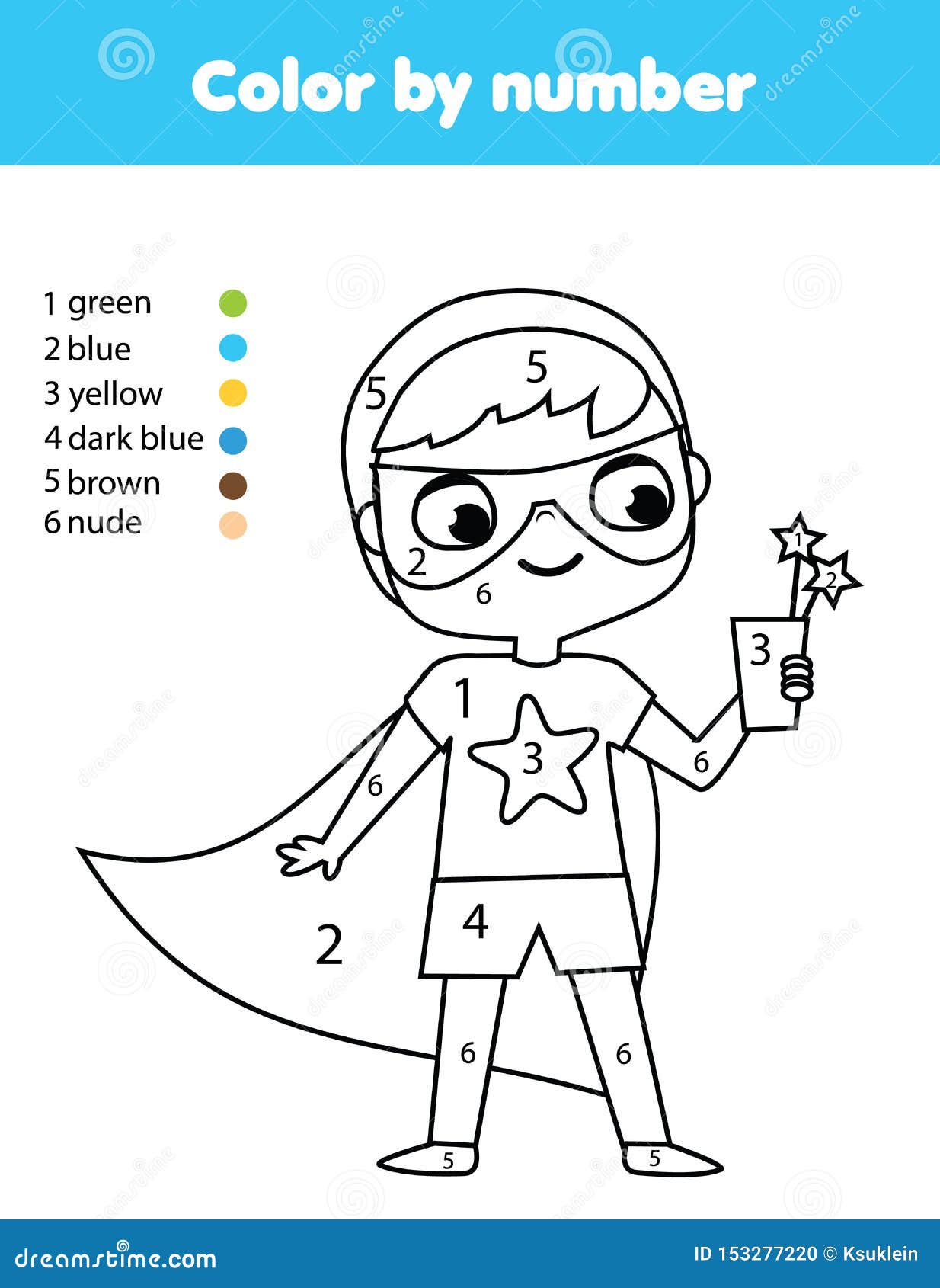 Super Hero Color by number