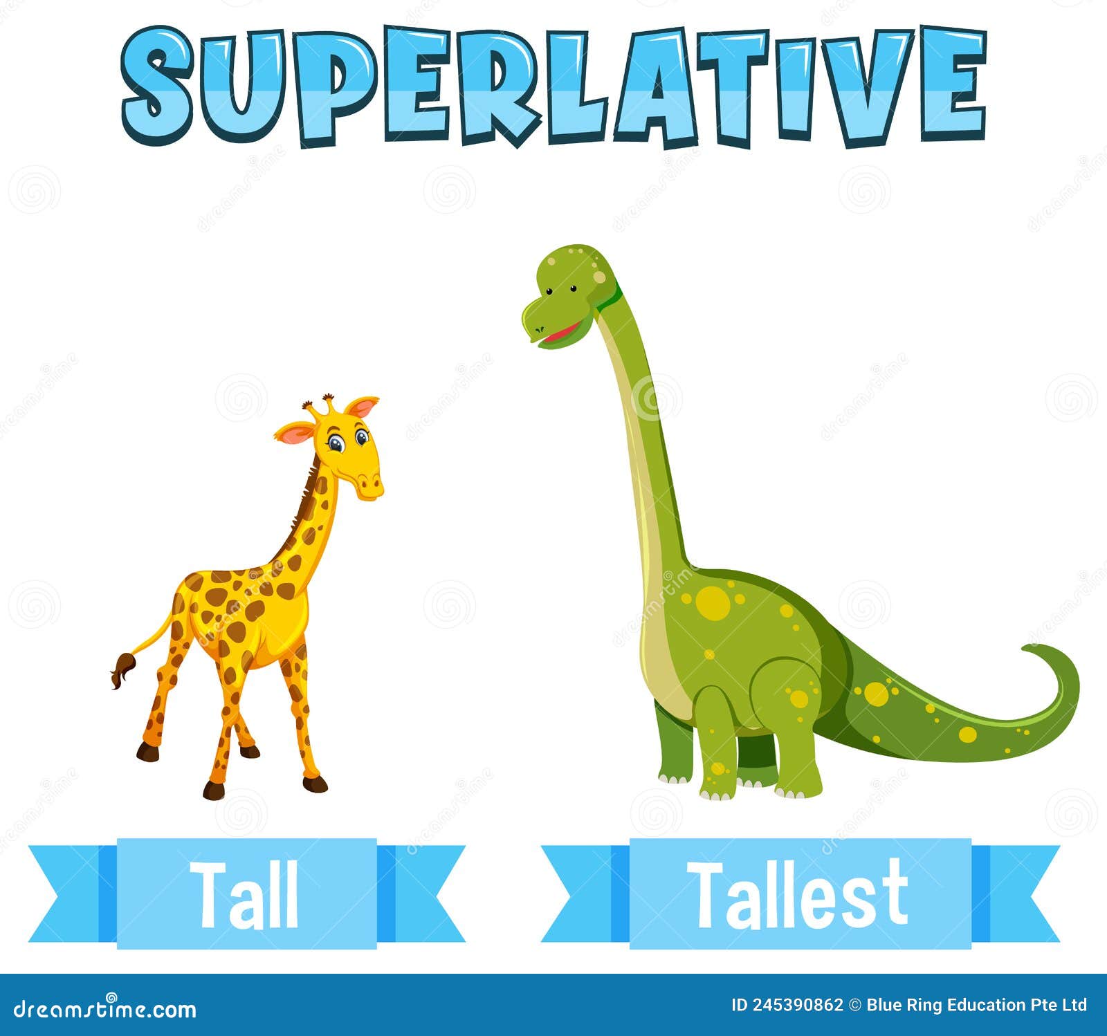 Superlative Adjectives for Word Tall Stock Vector - Illustration of ...