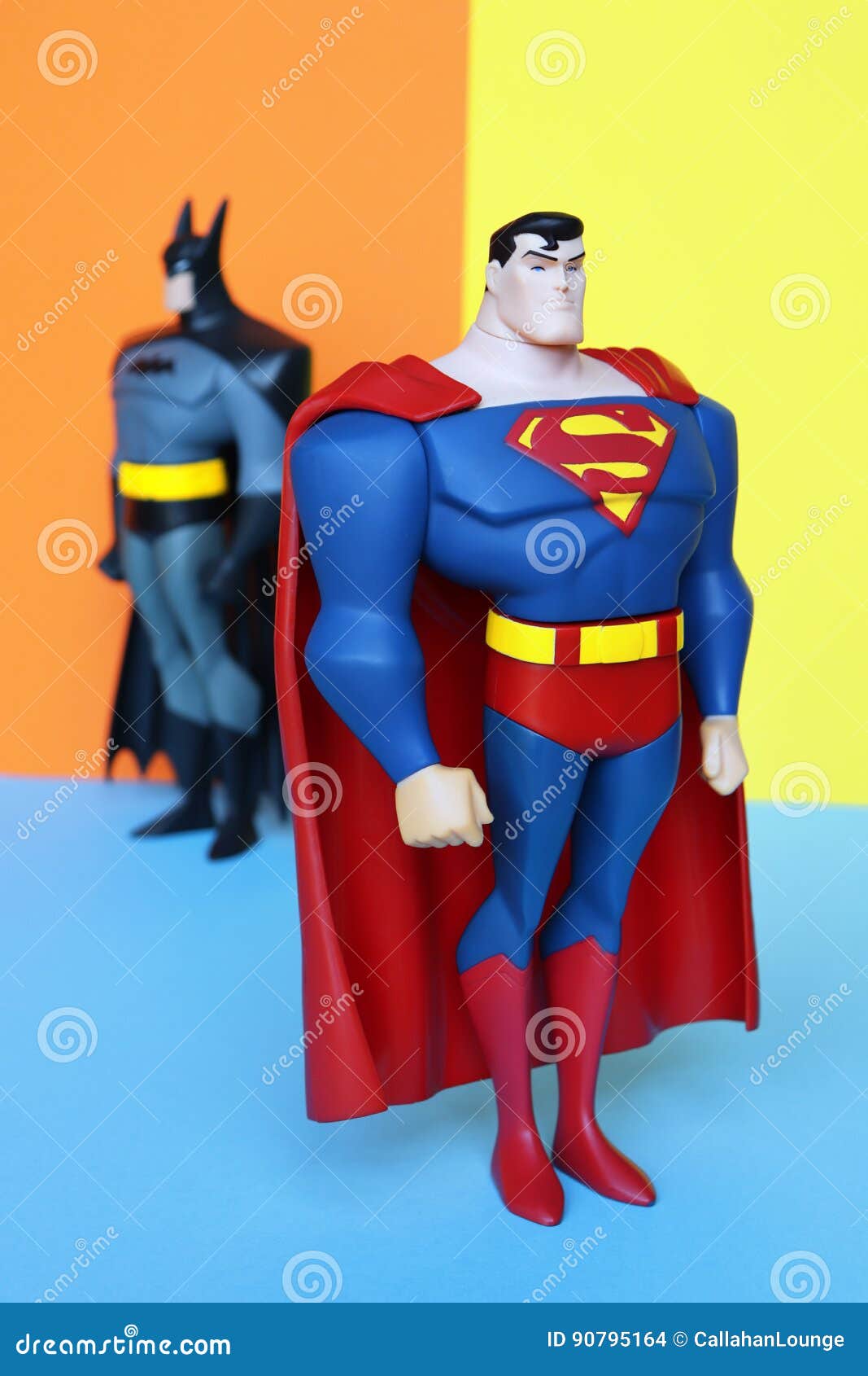 Superman and Batman on Pastel Colors Background. Editorial Stock Image -  Image of illustrative, maquette: 90795164